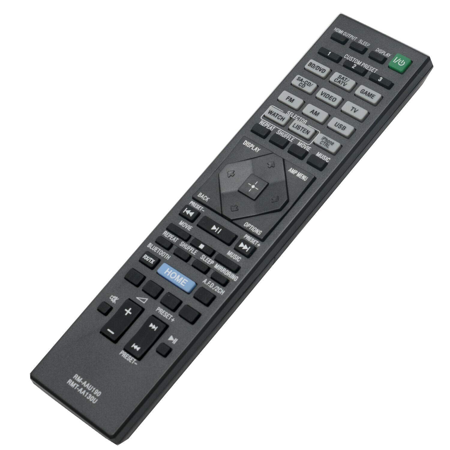 Original Remote Control Replacement for Sony AV STR-DH550 STR-DH750 STR-DN1060 - RMT-AA130U RM-AAU190 Compatible - Perfect for Home Theater & Entertainment Systems
