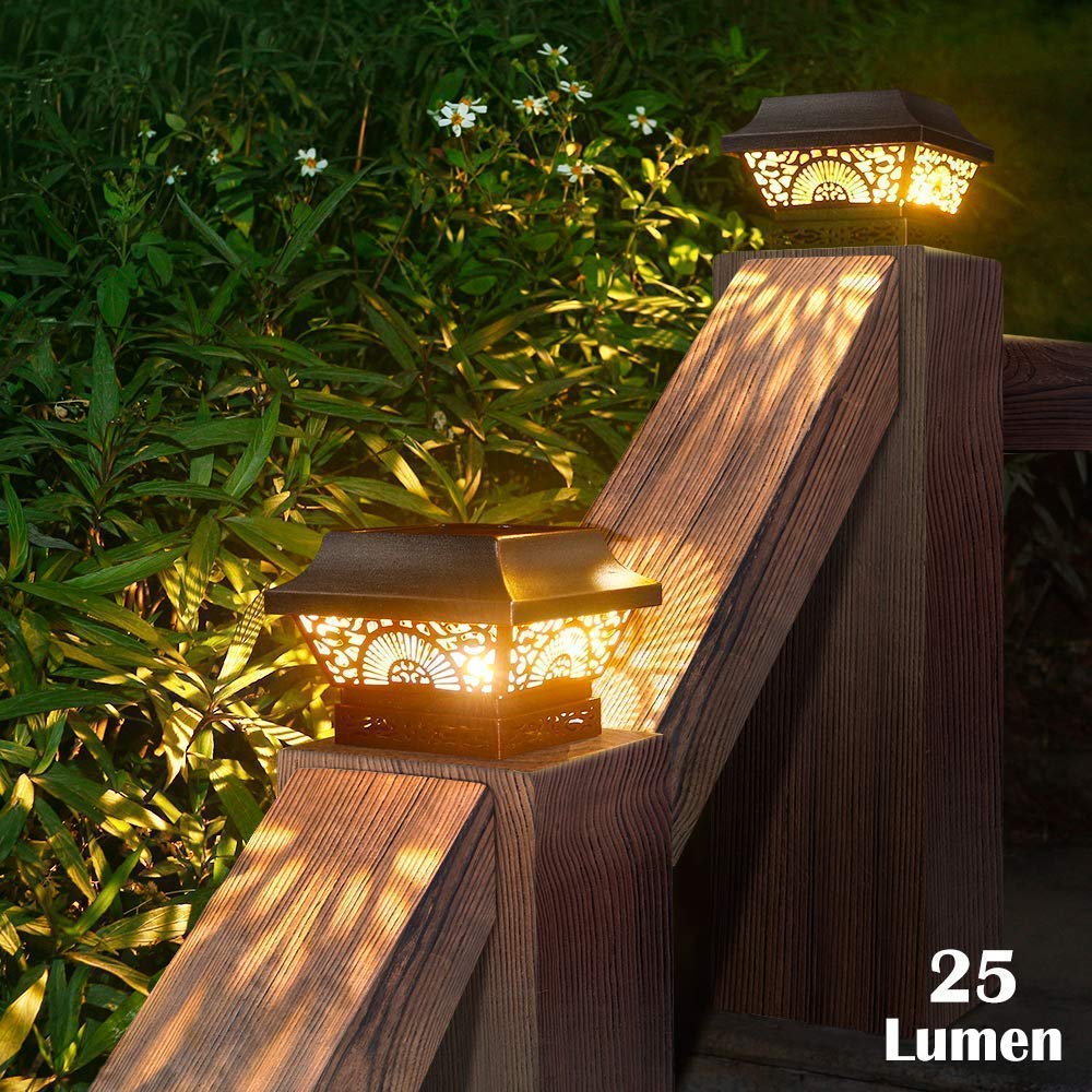 6 Pack Solar Deck Lights & 2 Pack Solar Post Lights - Waterproof Outdoor Lighting for Patio, Garden, Pathway, and Yard Decoration - Perfect for Evening Ambiance and Safety