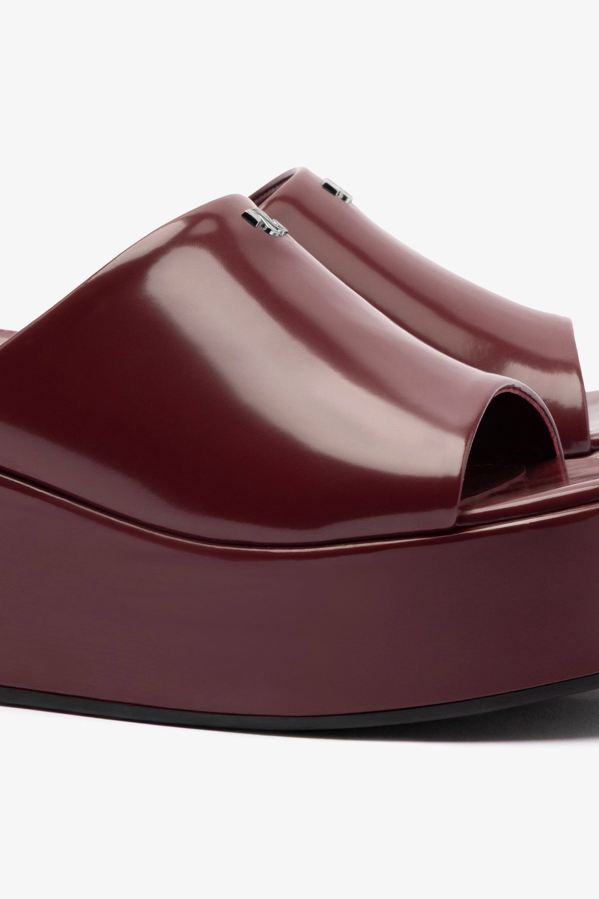 Charli Box Mule Shoes - Women's Burgundy Leather Slip-On Loafers for Casual Wear & Office Outfits