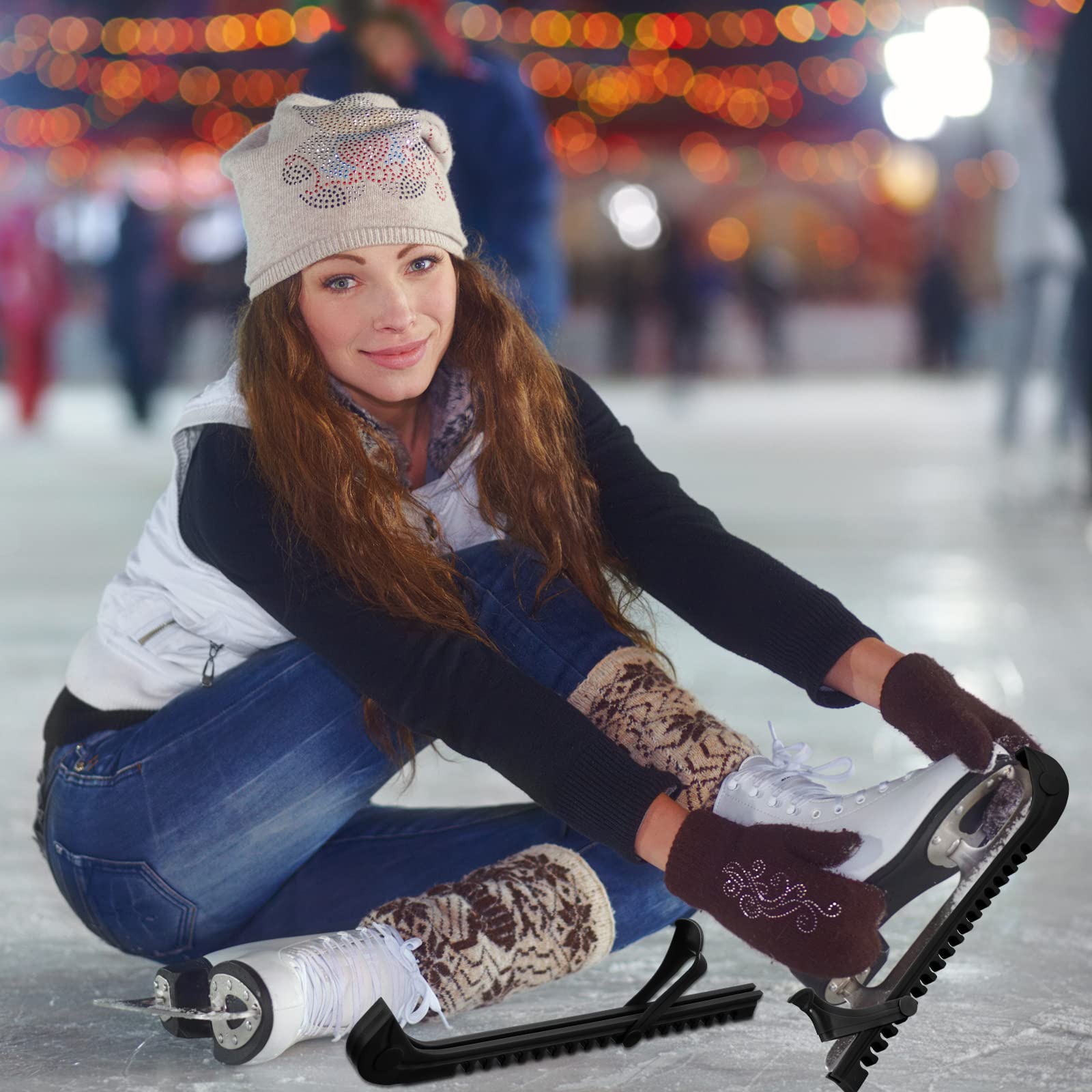 Yilloog 6-Pack Adjustable Hockey Skate Blade Covers - Ice Skate Protectors for Kids & Adults - Perfect for Indoor/Outdoor Use & Skate Protection