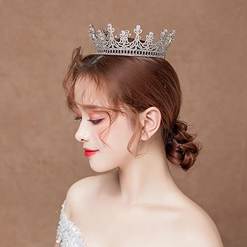 Queen Baroque Rhinestone Bridal Tiara - Elegant Princess Headband Wedding Crown for Brides, Prom, Birthday Parties & Christmas Costumes (Silver) | Perfect for Weddings, Pageants, Photo Shoots & Special Occasions