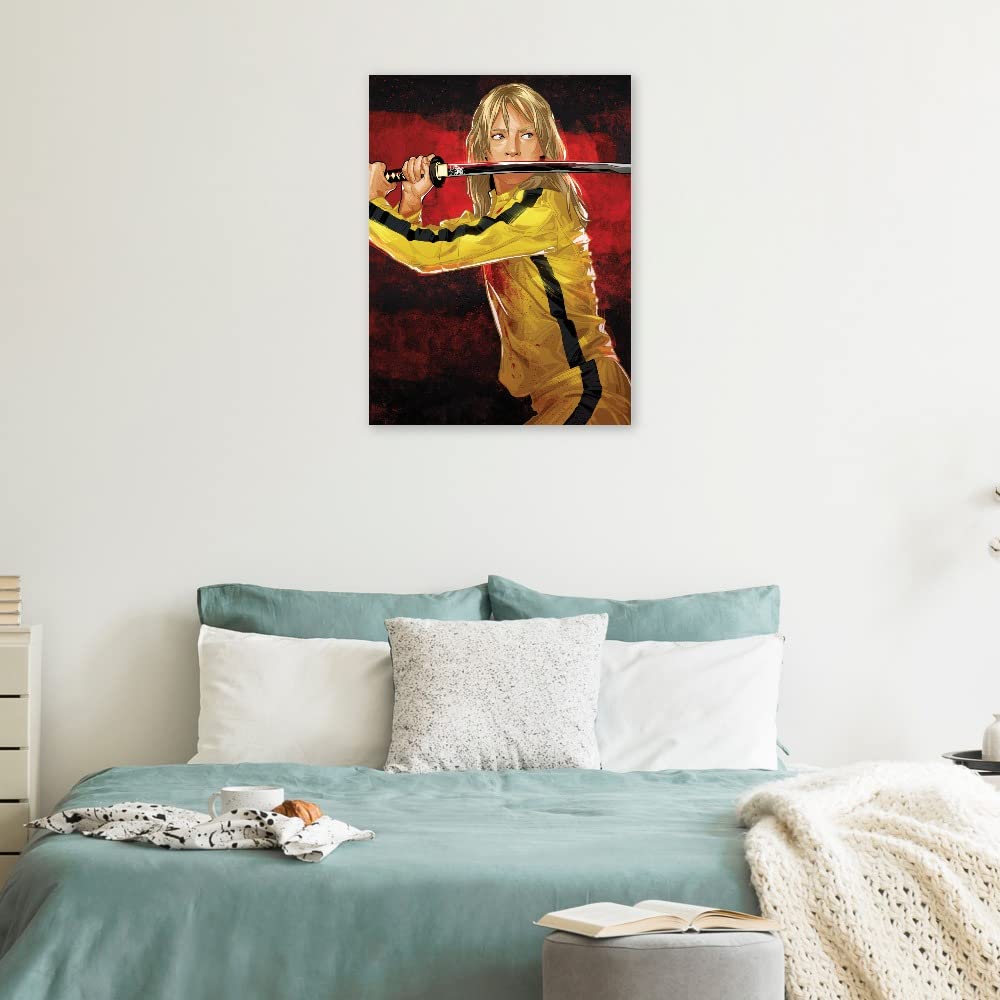 Kill Bill Movie Art Canvas Print by Nikita Abkumov - Premium Wall Decor for Living Room, Bedroom, Office & More - Ready to Hang 15x20 Inches - Perfect for Movie Fans & Home Theater Decor