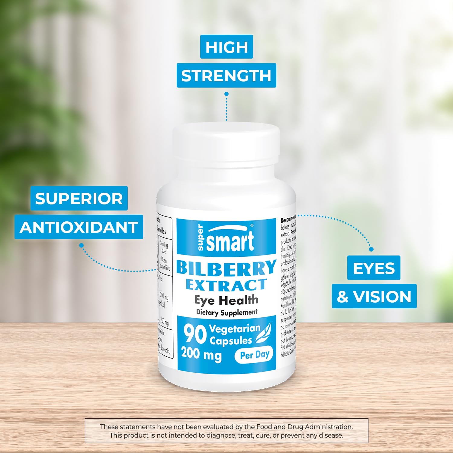 Premium Bilberry Extract Supplement - 25% Anthocyanins for Eye Health | Non-GMO, Gluten Free Vegan Capsules | Supports Night Vision & Eye Strain Relief | 90 Vegetarian Capsules - Vaccinium Myrtillus Fruit Extract for Digital Screen Users & Gamers