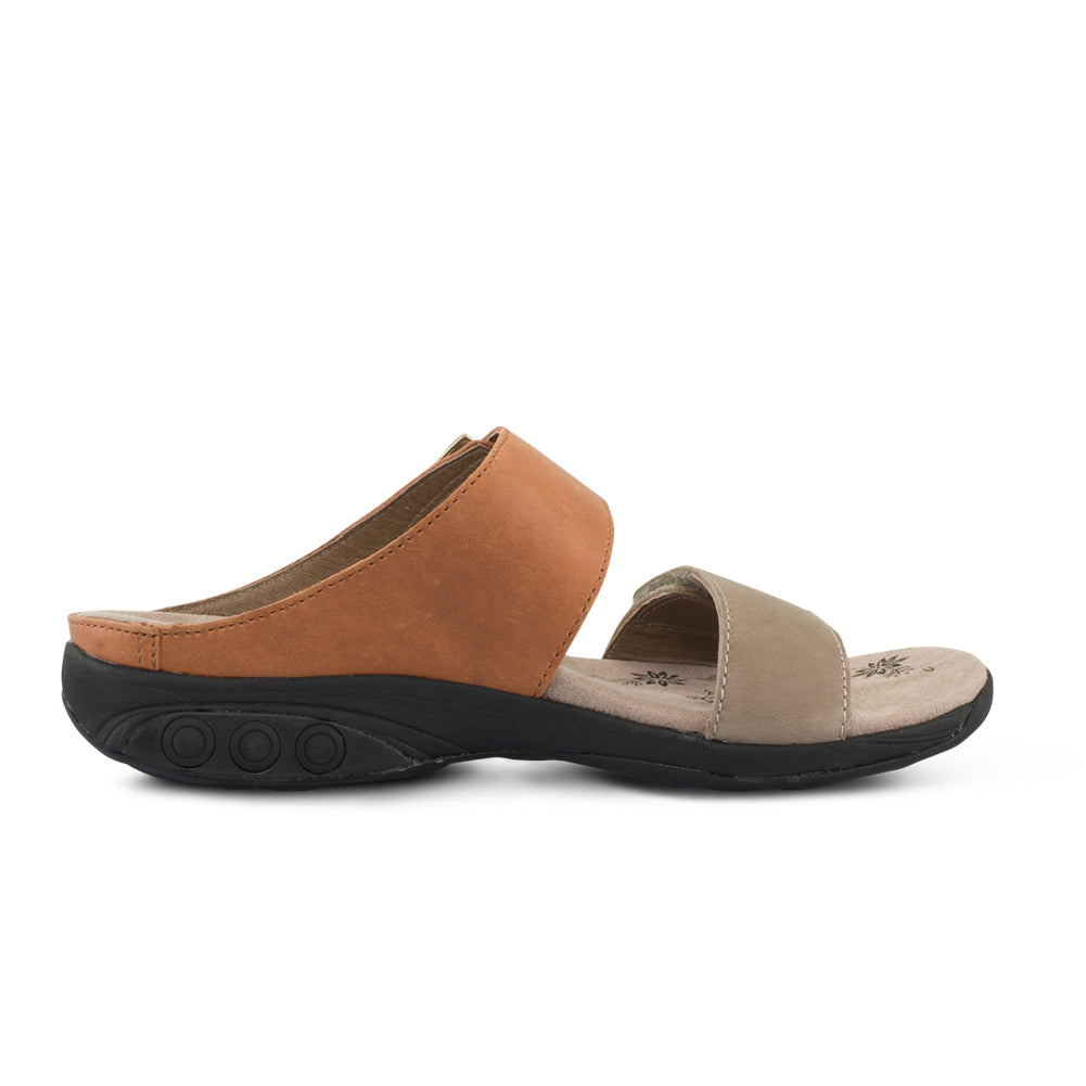 Mandy Women's Color Block Leather Sandals - Comfortable Summer Casual Sandals for Beach, Travel & Everyday Wear