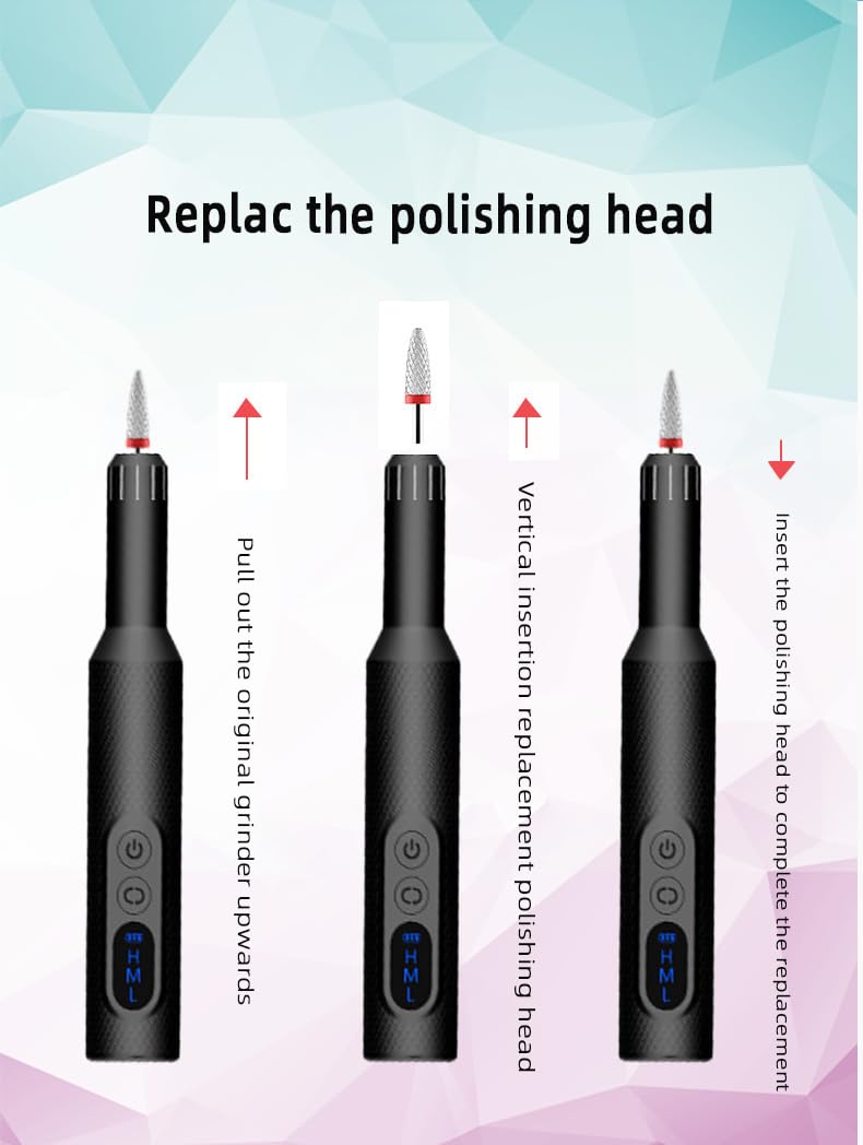 Pinkiou Cordless Electric Nail Drill Kit - 20000 RPM Professional Manicure & Pedicure Set with Wireless Charging Base, 6 Drill Bits & Adjustable Speed - Perfect for Beginners & Home Nail Care