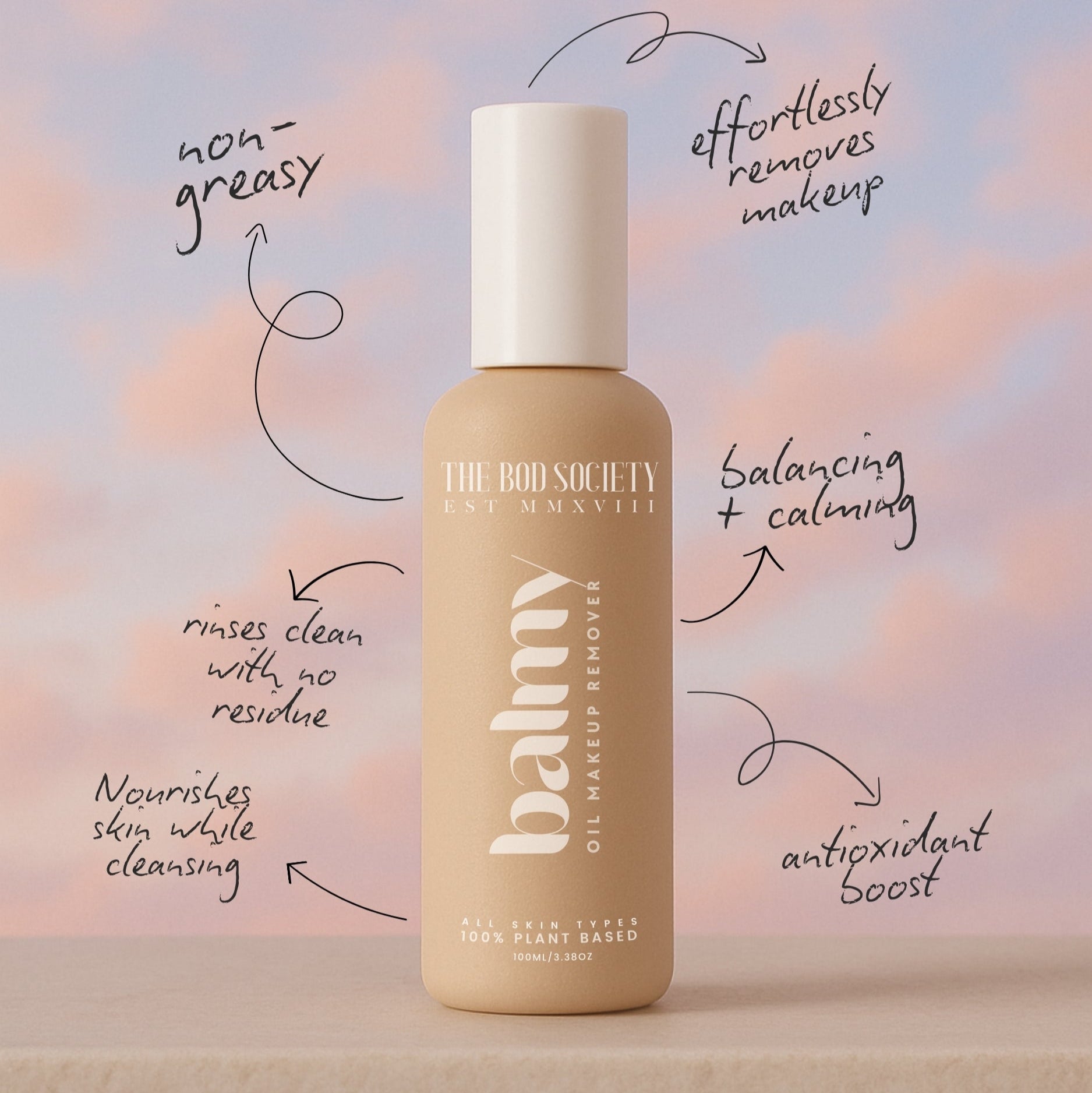 Balmy Oil Makeup Cleanser - Gentle Facial Cleansing Oil for Removing Waterproof Makeup & Impurities | Perfect for Daily Skincare & Travel