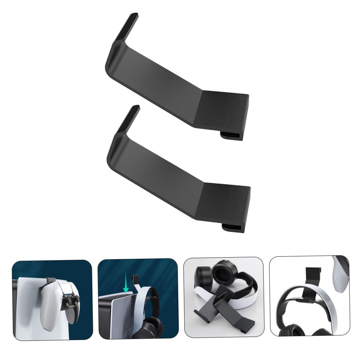 Mikikit 10-Pack Gaming Headphone Stand Holder - Adjustable Headset Hanger Hook for Desk, Table, PC Setup - Perfect for Gaming Stations, Home Office & Streamer Setups