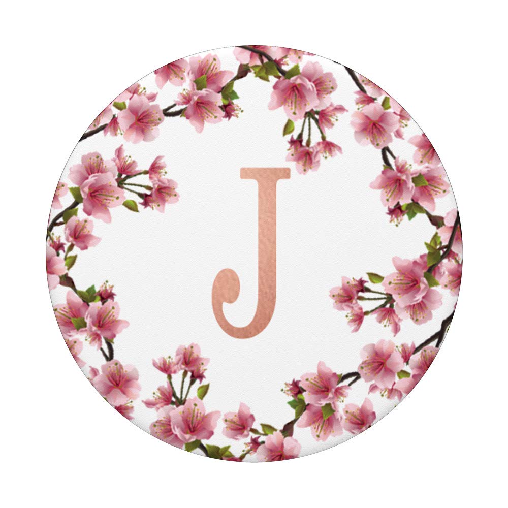 Japanese Cherry Blossom Monogram Necklace - Rose Gold Letter J Initial Pendant for Women, Personalized Name Jewelry Gift for Birthday, Anniversary & Valentine's Day | Elegant Everyday Wear & Special Occasions