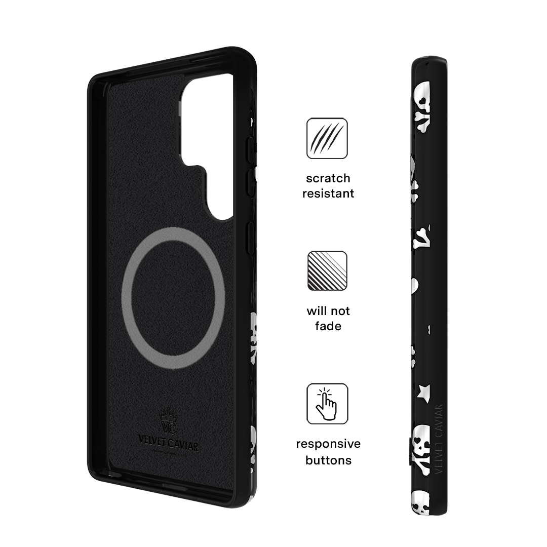 Stylish Chrome Skull Design Samsung Phone Case - Durable Protective Cover for Samsung Galaxy [Model] - Perfect for Daily Use, Parties & Gifts