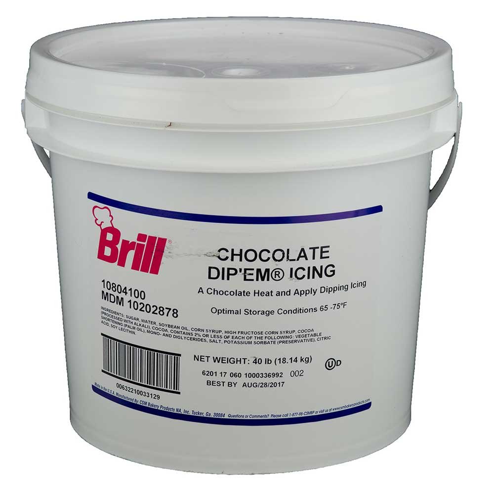 Brill Donut and Roll Chocolate Icing - Bulk 40 Pound Pail for Bakeries, Cafes & Commercial Baking | Premium Donut Glaze for Wholesale