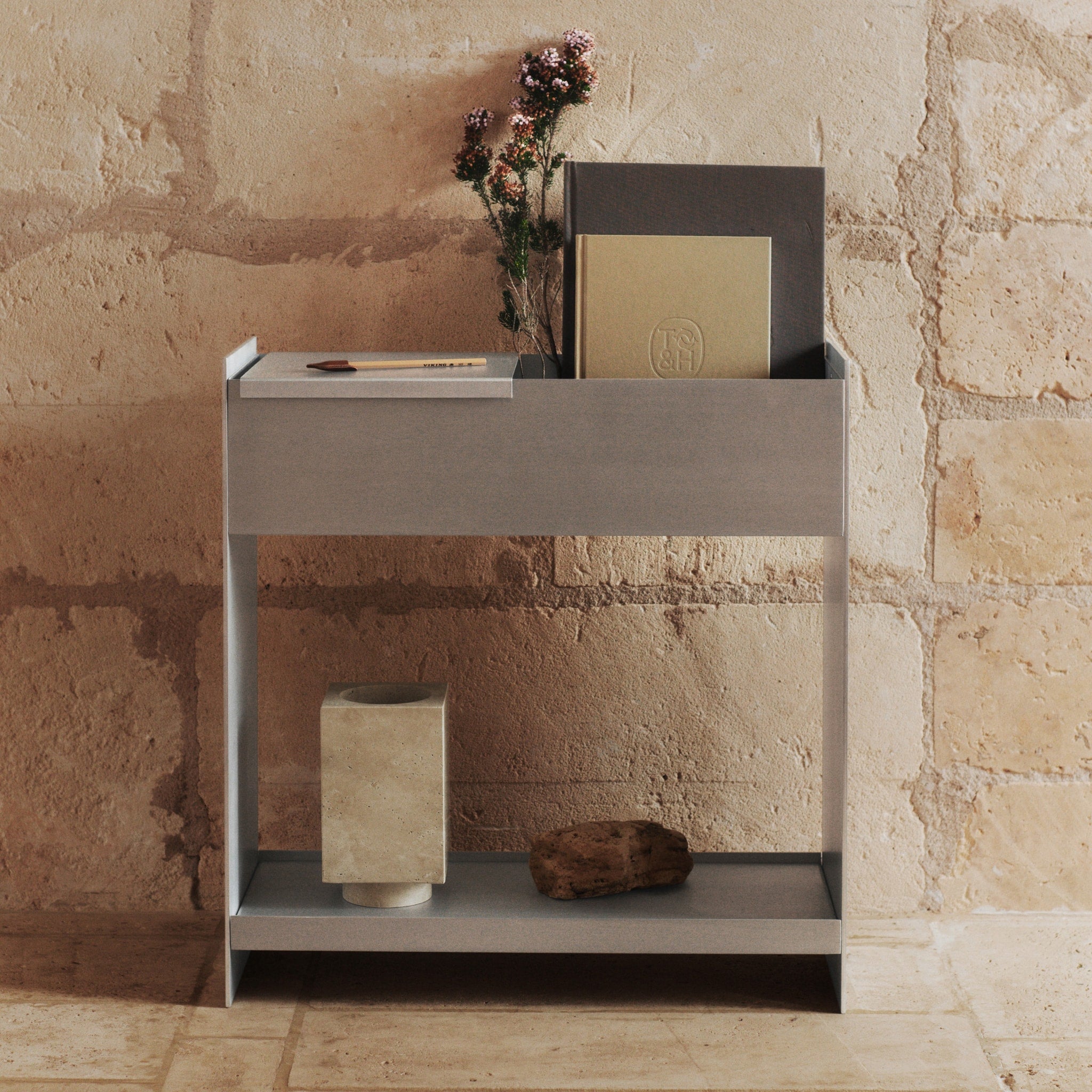 FERM LIVING Lager Plant Box with Shelf - Aluminum Planter for Indoor & Outdoor Plants - Perfect for Home, Office, and Garden Decor