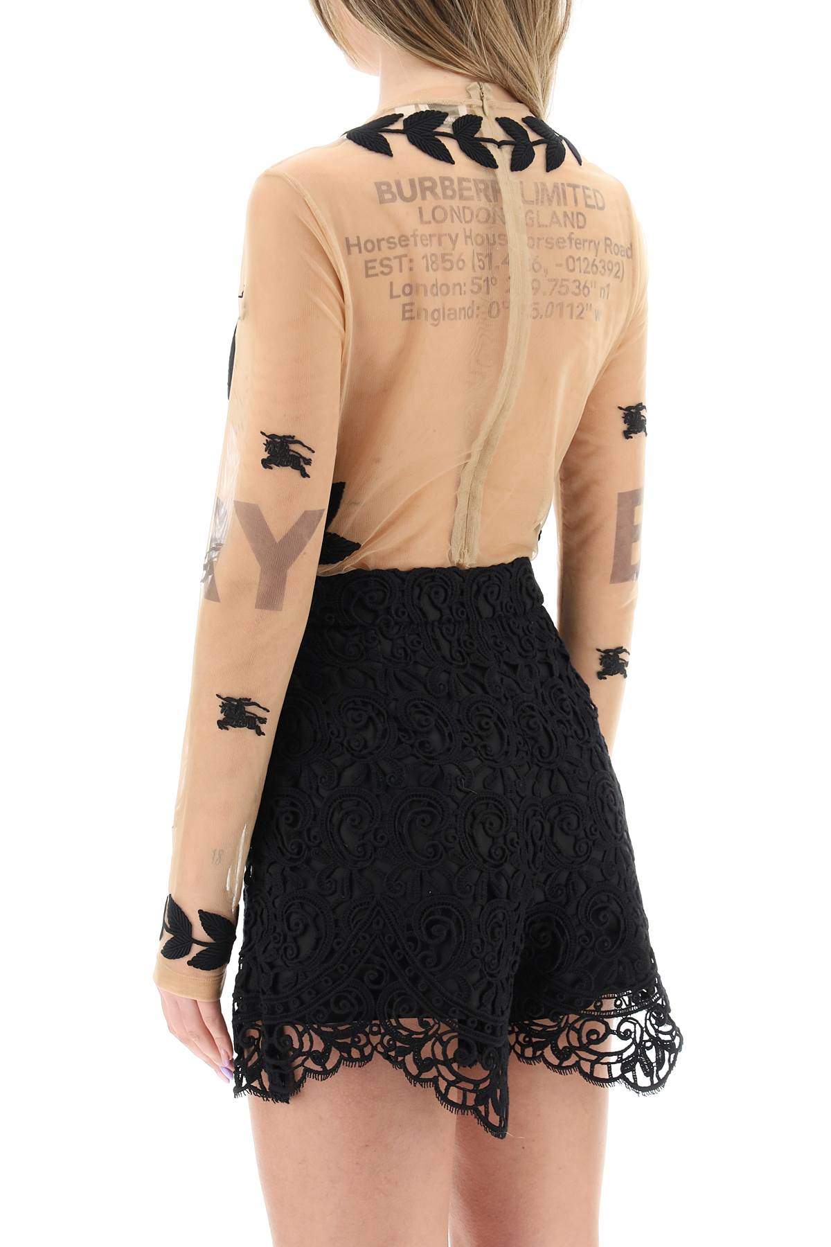 Burberry Stretch Tulle Bodysuit for Women - Elegant Lingerie & Layering Piece for Evening Wear & Special Occasions