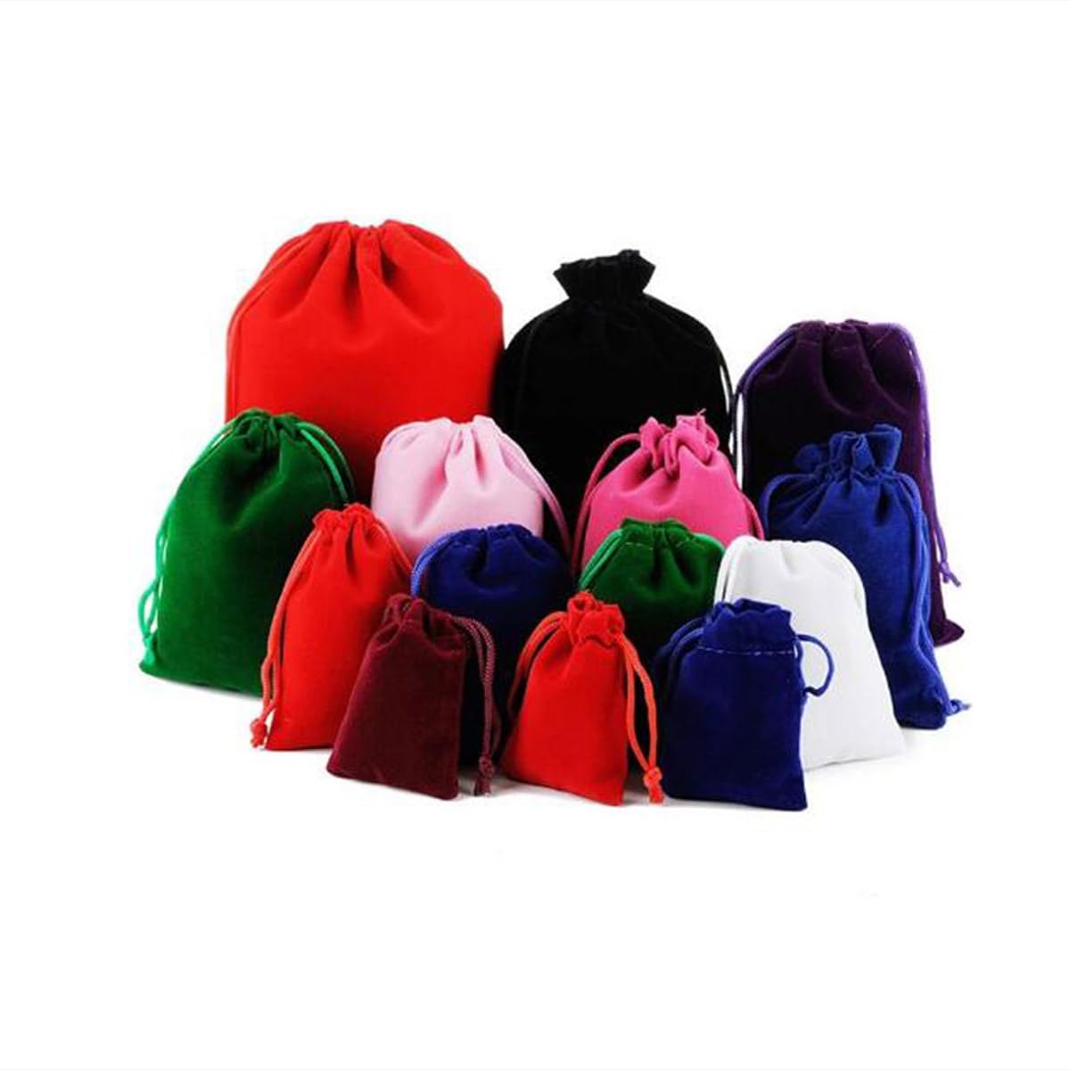 20 Pack Solid Green Velvet Drawstring Bags 4