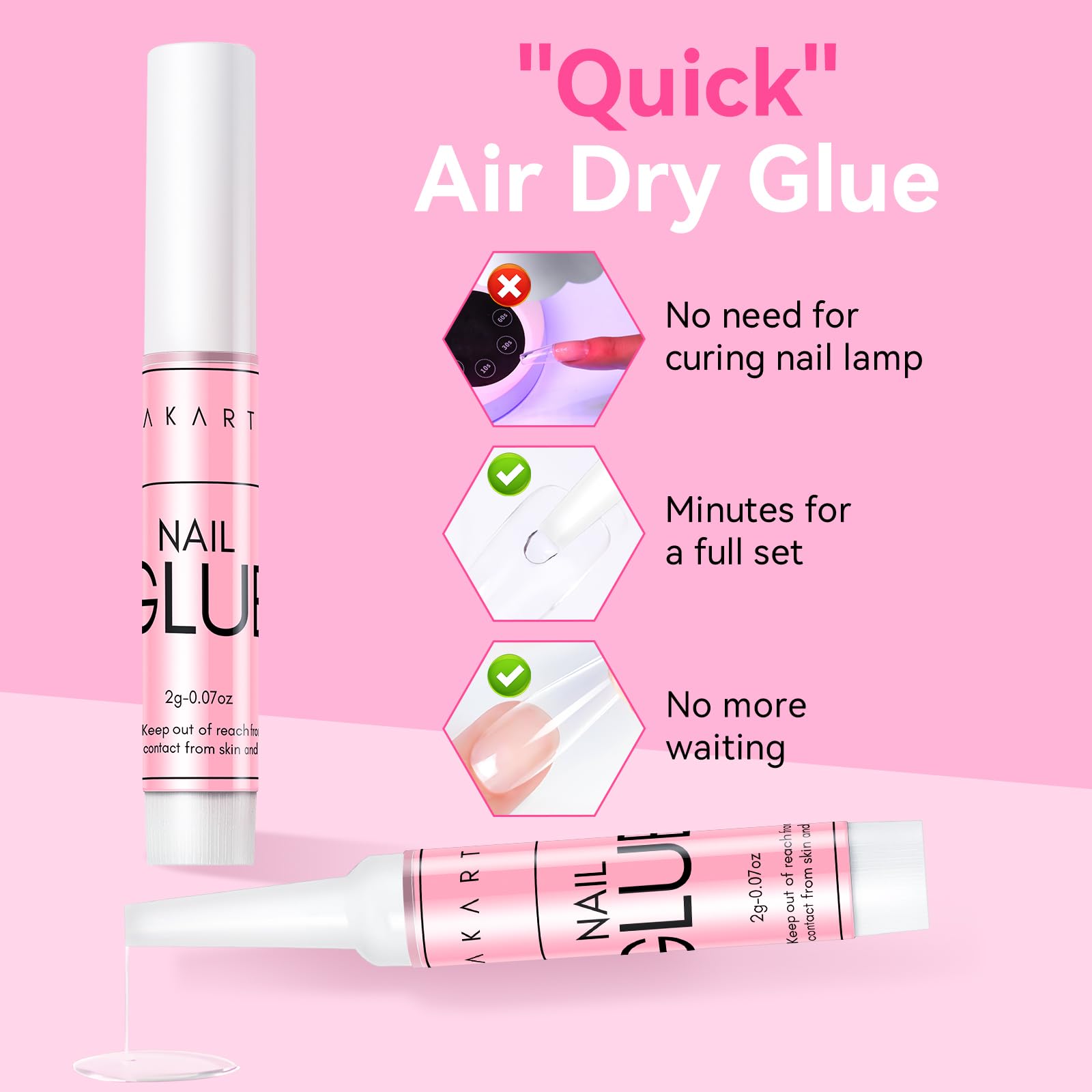 **Makartt Super Strong Nail Glue for Press On Nails – Long Lasting Nail Adhesive for Fake Nails, Acrylic Nails & Broken Nail Repair (0.07oz, 5Pcs) – Perfect for Salon, Home Manicures & Nail Art**
