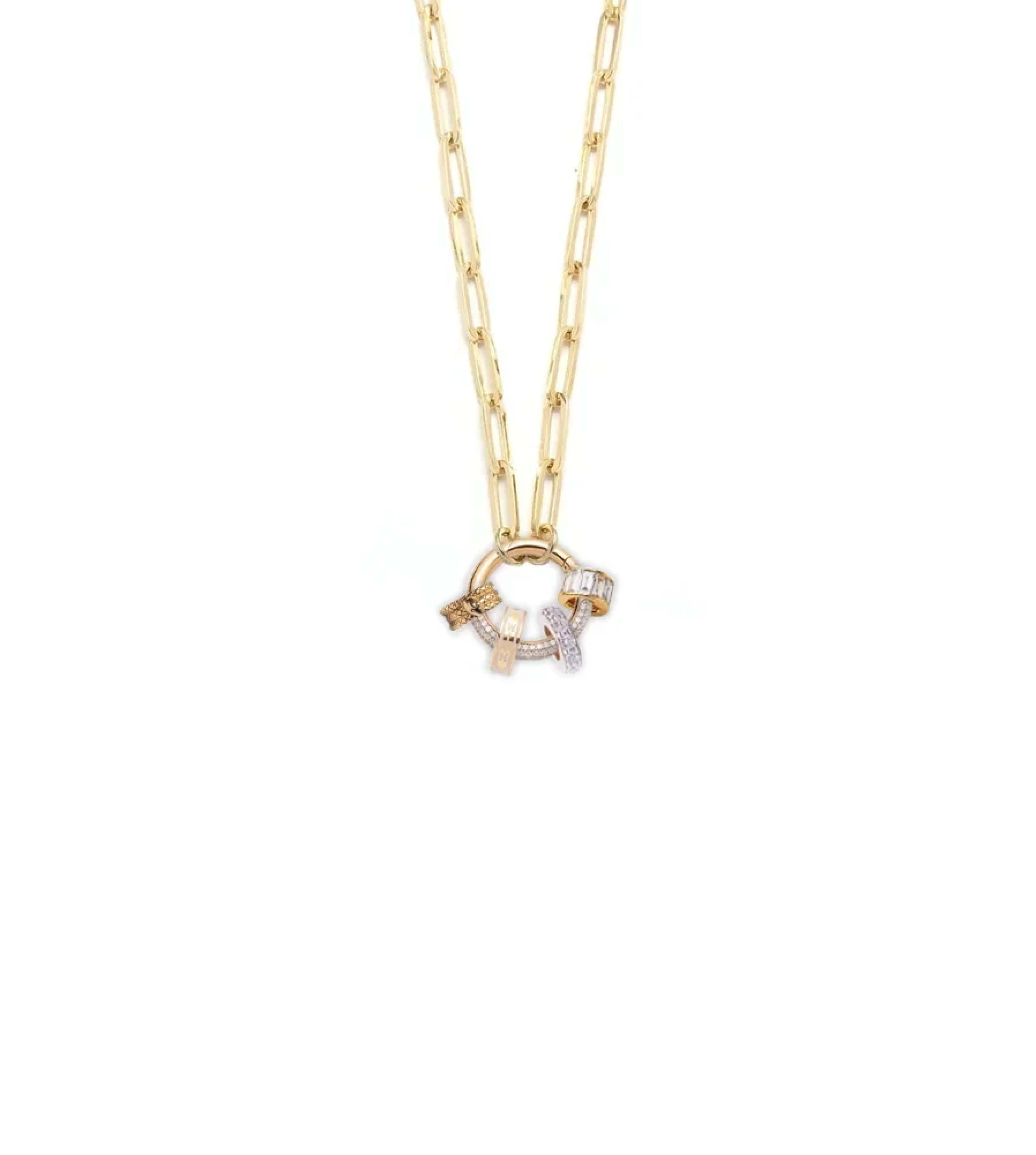 Heart Beats Classic Fob Clip Open Chain Story Necklace in 14K Yellow Gold - Perfect for Gift Giving, Anniversary & Everyday Elegant Jewelry