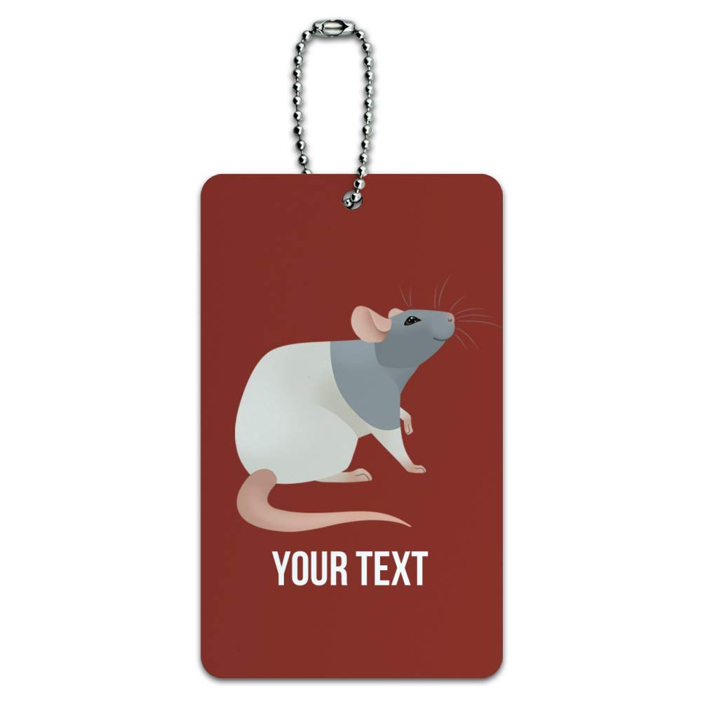 Custom Personalized 1-Line Hooded Rat Luggage Tag - Durable Suitcase ID Card for Carry-On Bags | Perfect for Travel Identification & Pet Lover Accessories