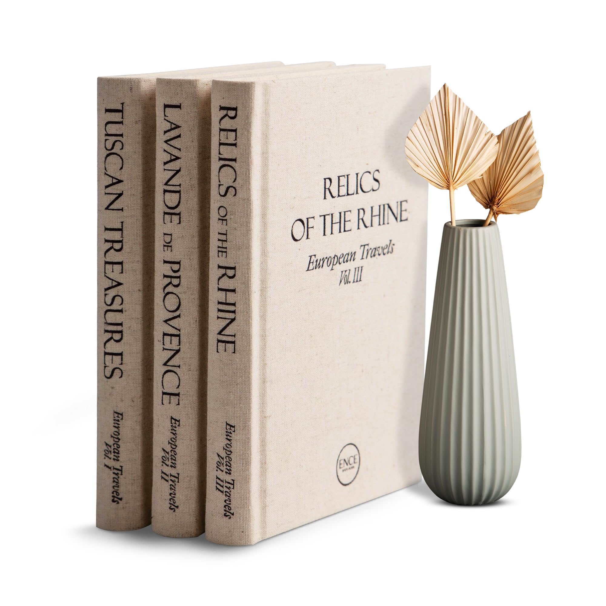 Decorative Books for Home Decor - Set of 3 Faux Bookshelf Decor - Travel Inspired Fake Books - Luxury Coffee Table Books - Perfect for Living Room, Office & Bookshelf Styling