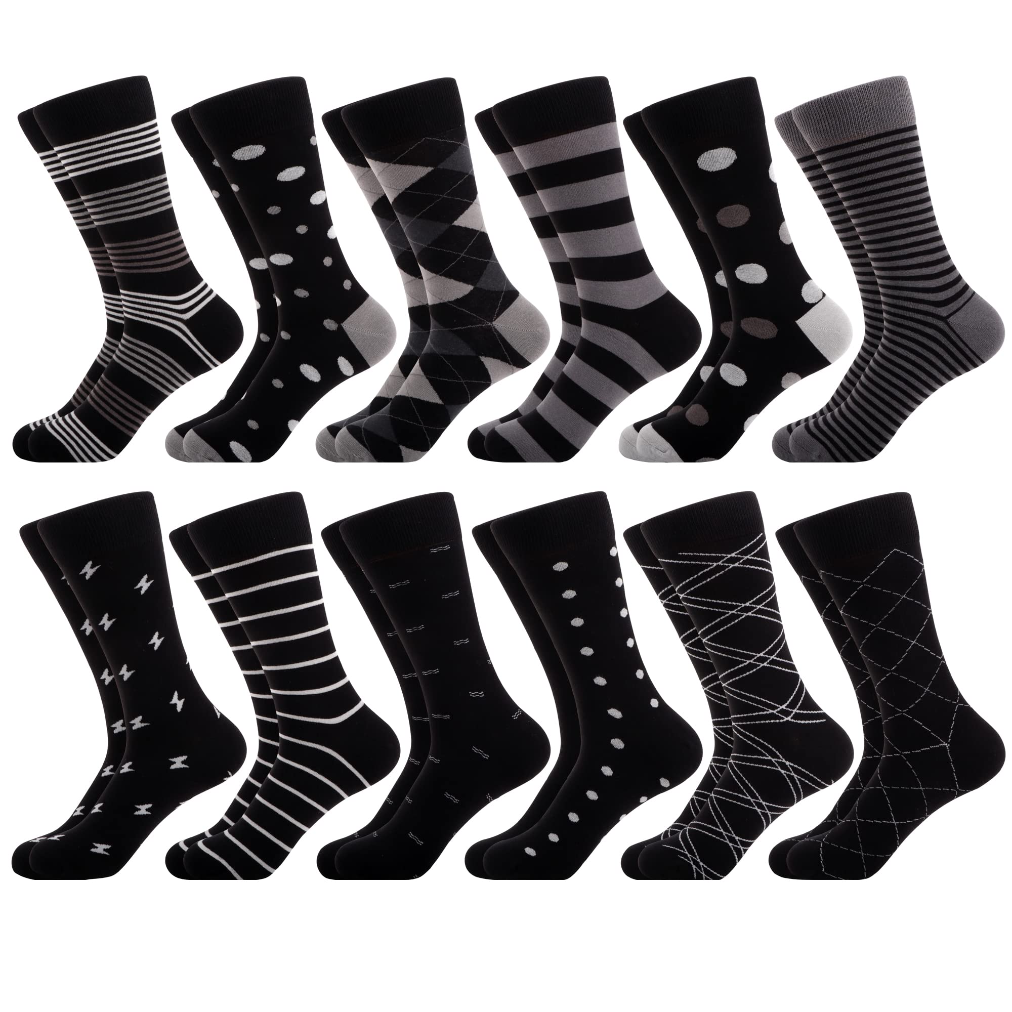 Premium WeciBor Men's Seamless Dress Socks 12-Pack - Ultra Soft Combed Cotton for Business & Formal Wear - Perfect for Office, Weddings & Dress Shoes Comfort