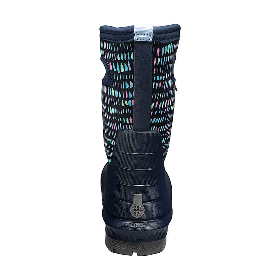 BOGS Dark Blue Multi Twinkle Neo Classic Boots - Waterproof Winter Boots for Women, Comfortable & Warm Snow Boots - Perfect for Hiking, Walking, and Outdoor Activities in Cold Weather
