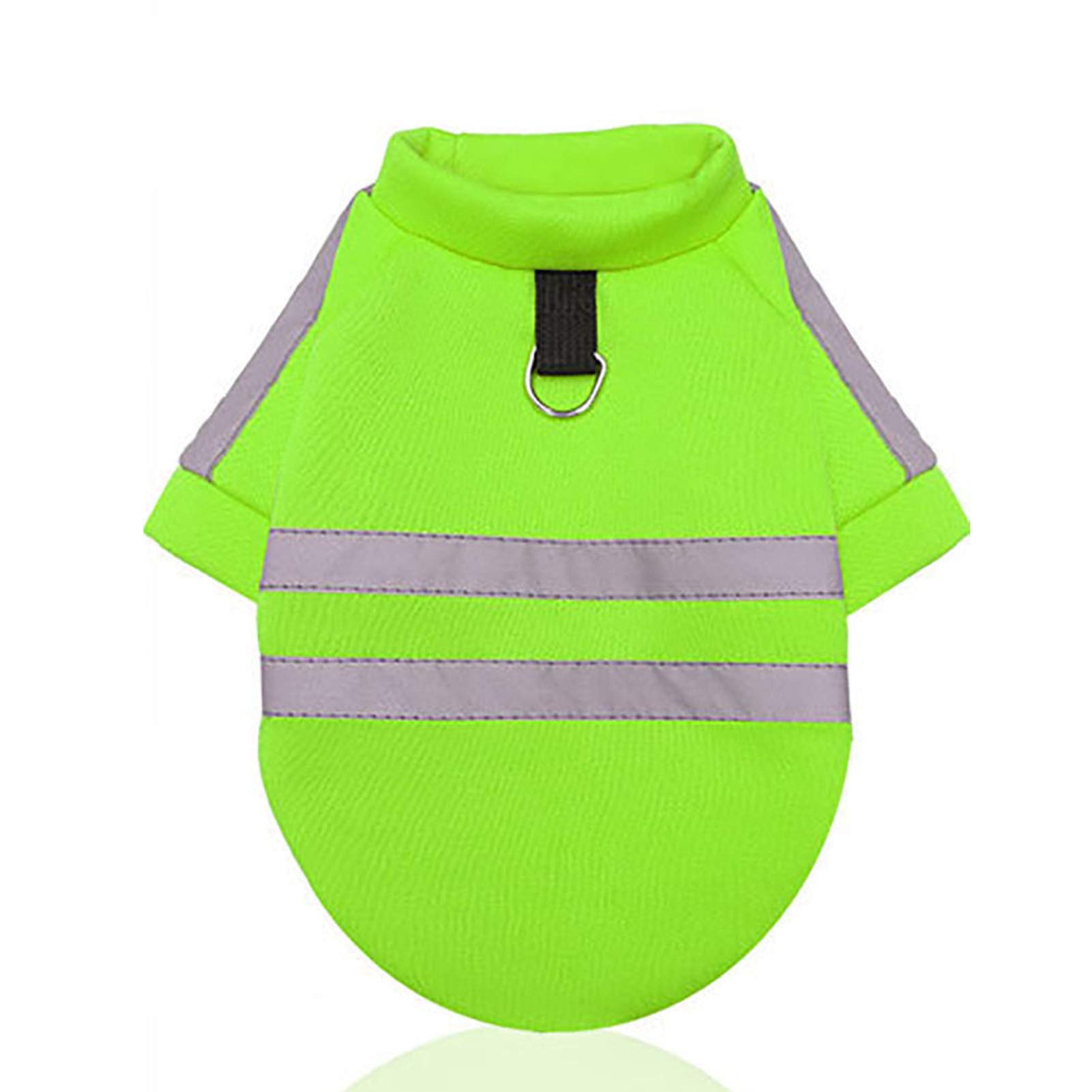 SONGBIRDTH Reflective Dog Sweater & Leash Set - Warm Winter Pet Clothes for Small, Medium, Large Dogs with High Visibility Fluorescent Green - Perfect for Night Walks, Outdoor Adventures & Cold Weather Protection