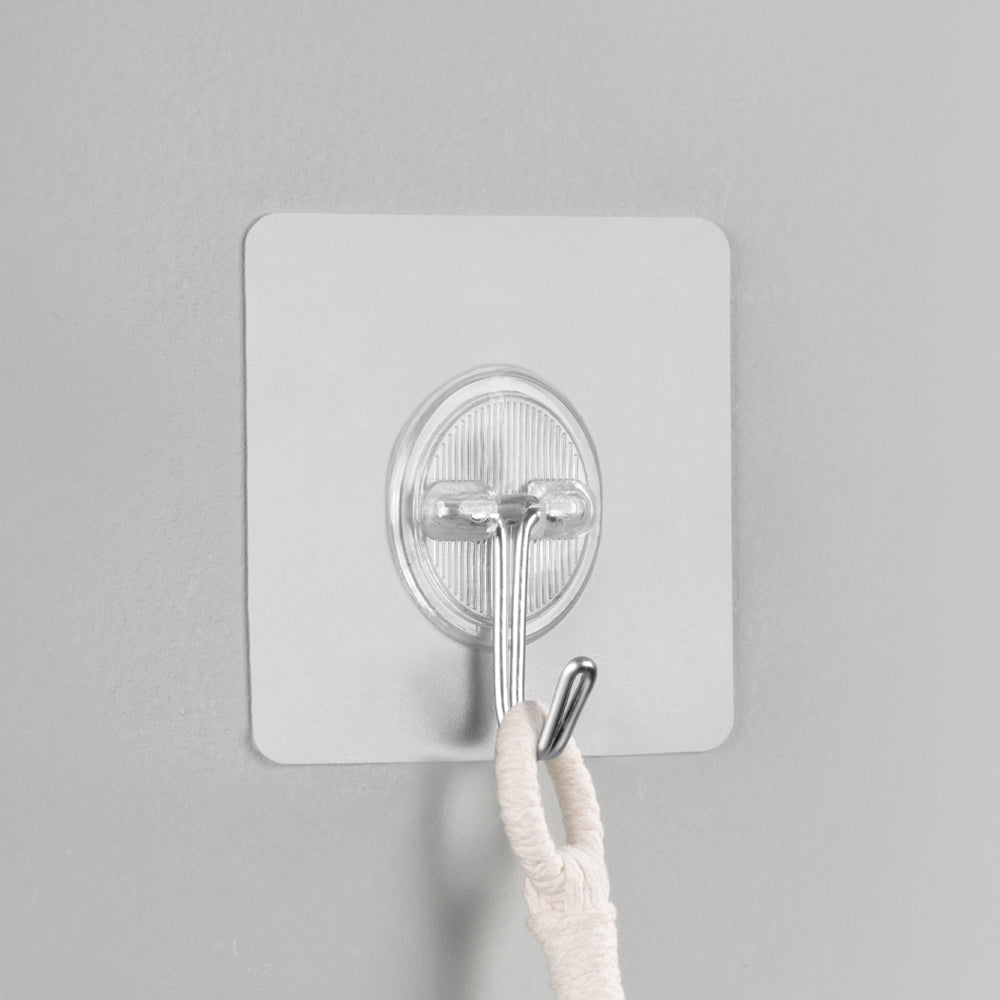 10-Pack Heavy Duty Adhesive Hooks - Strong Wall Hanging Hooks for Bathroom, Kitchen, Bedroom - No Drill Damage-Free Hanging Solution for Towels, Coats, Decor & More
