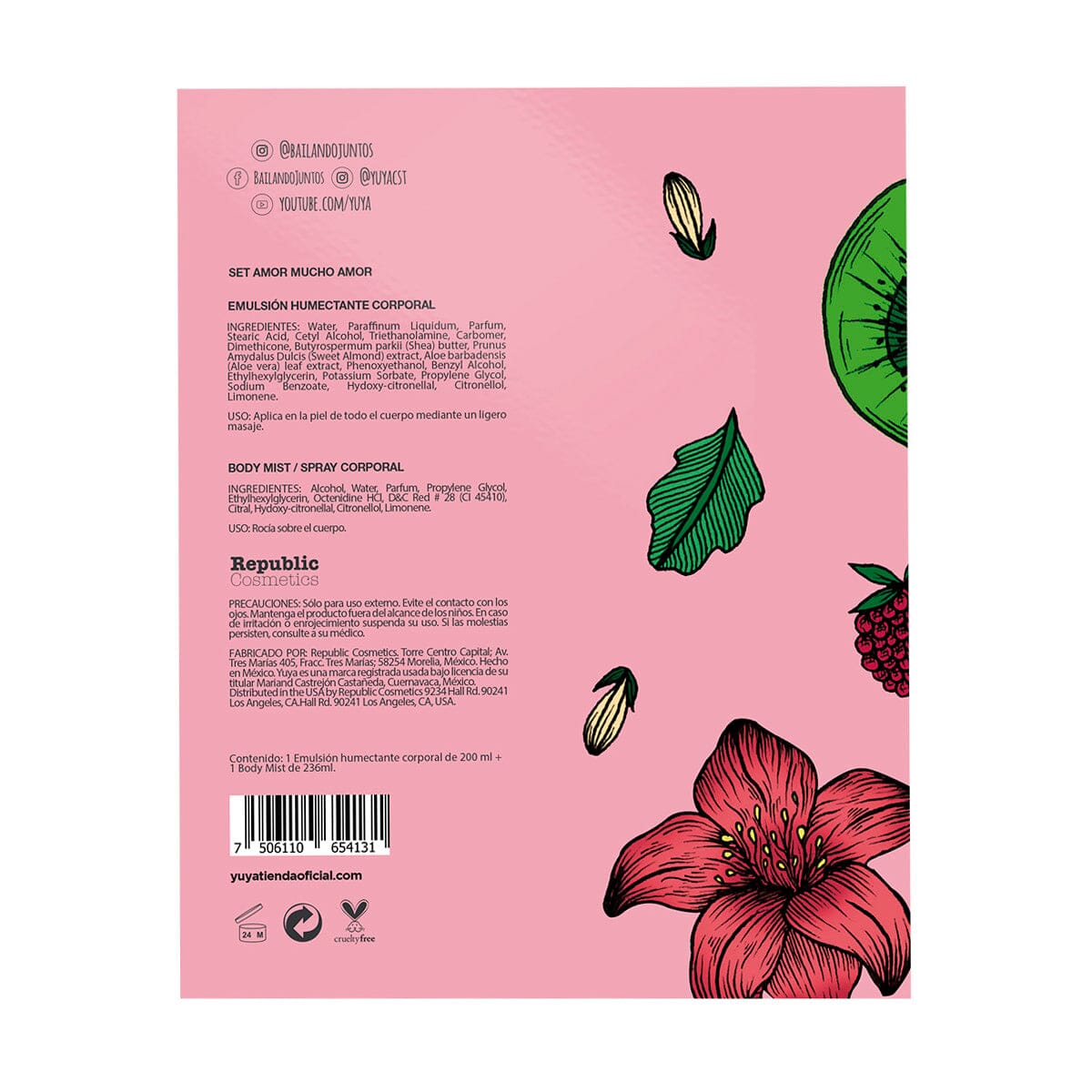 Yuya Amor Mucho Amor Body Mist & Body Lotion Set - Floral Scented Perfume & Moisturizing Cream for Women - Perfect for Daily Use, Gifts & Special Occasions