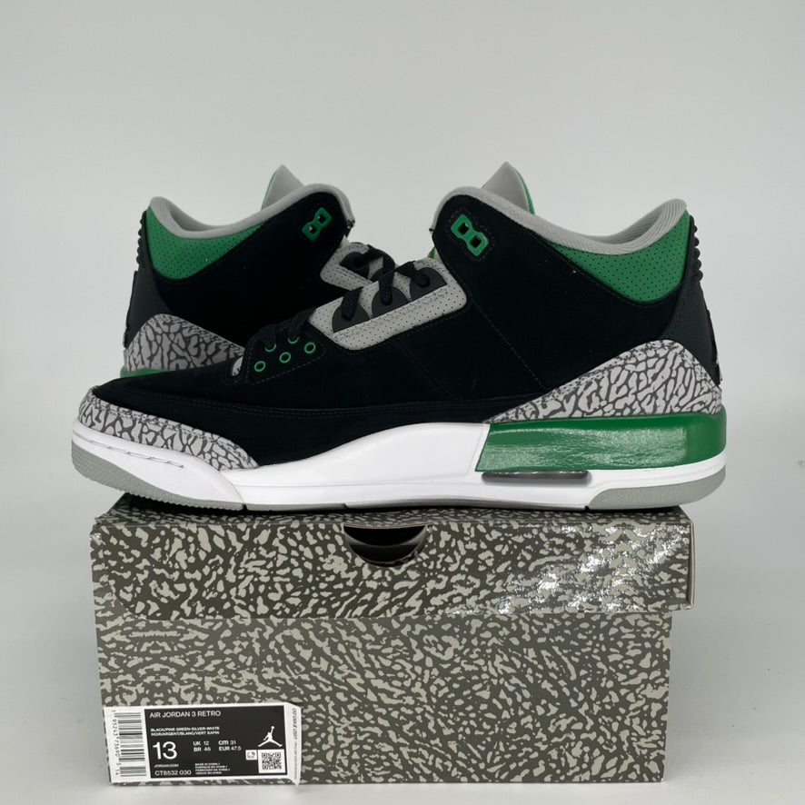 AIR JORDAN 3 Retro Pine Green Men's Basketball Shoes Size 13 - CT8532-030 | Authentic Sneakers for Casual Wear & Street Style