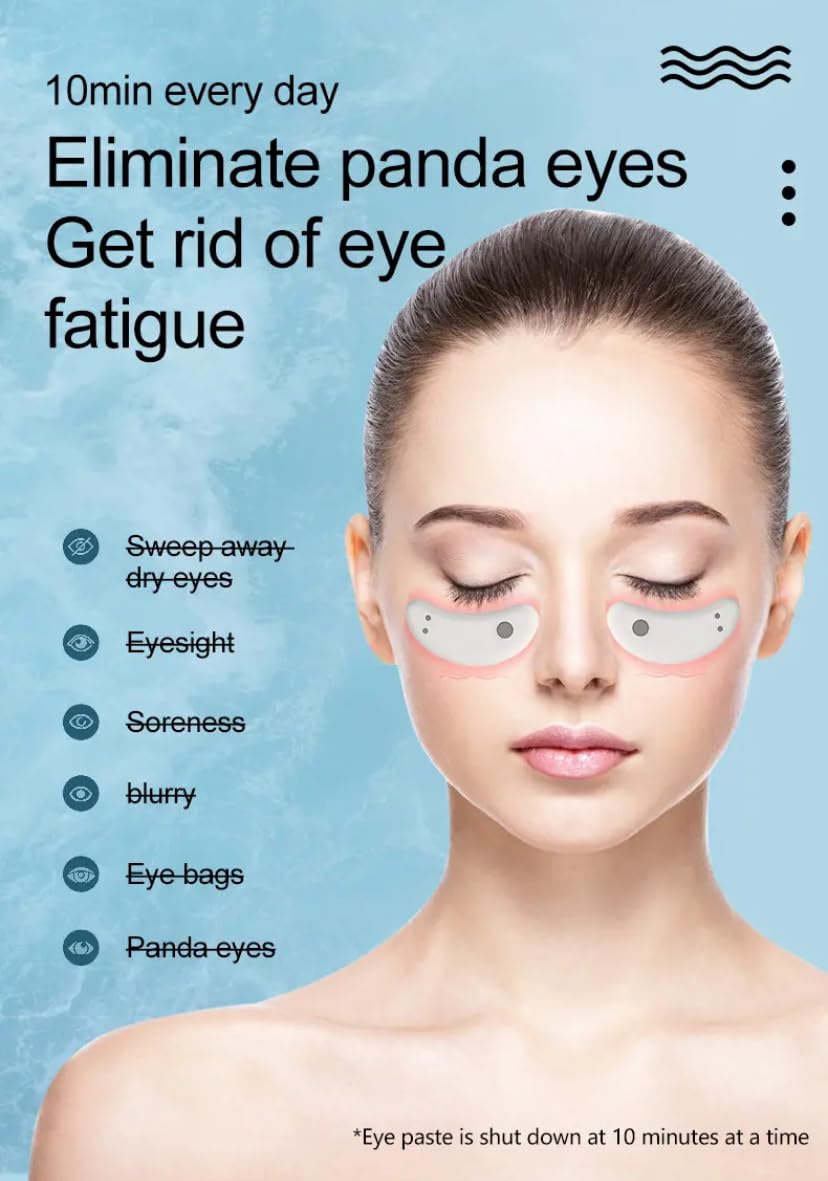 Red Light Therapy Eye Patches for Dark Circles & Puffiness - Anti-Aging Eye Treatment for Wrinkles & Eye Bags - Soothing Inflammation Relief for Tired Eyes - Perfect for Home Spa & Skincare Routine (White)
