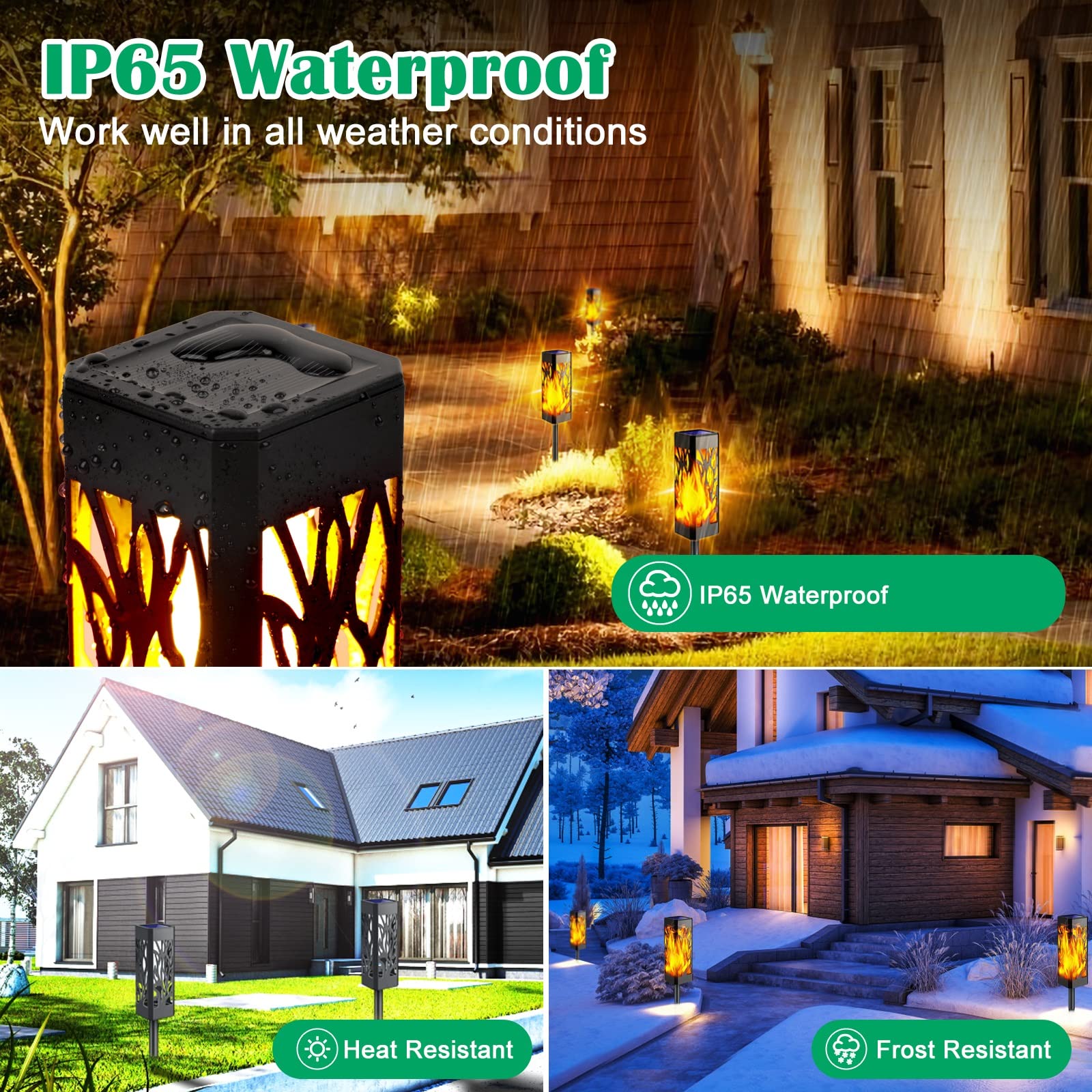 TomCare Solar Torch Lights Outdoor - Waterproof Flickering Flame Solar Lights for Garden, Patio, Pathway - Decorative Solar Lighting for Backyard, Lawn, Yard, Landscape