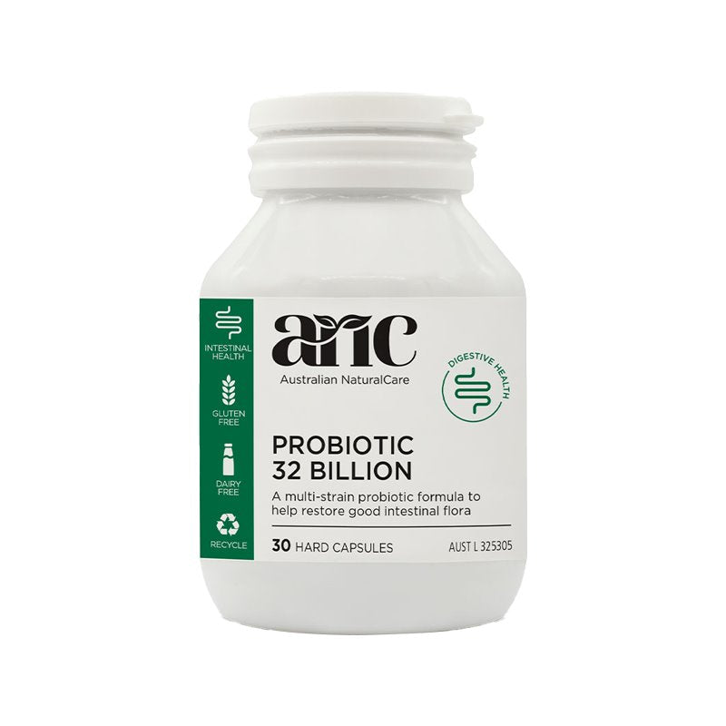 Australian Natural Care Probiotic 32 Billion CFU - 30 Tablets for Digestive Health & Immune Support - Daily Gut Wellness Supplement for Adults