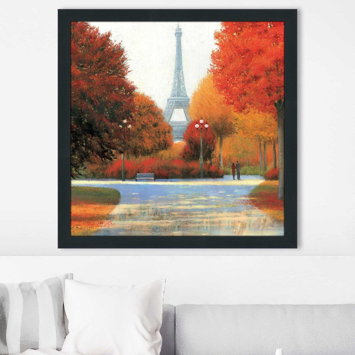 Autumn in Paris Couple Print Acrylic Wall Art - Romantic Home Decor for Living Room, Bedroom & Office
