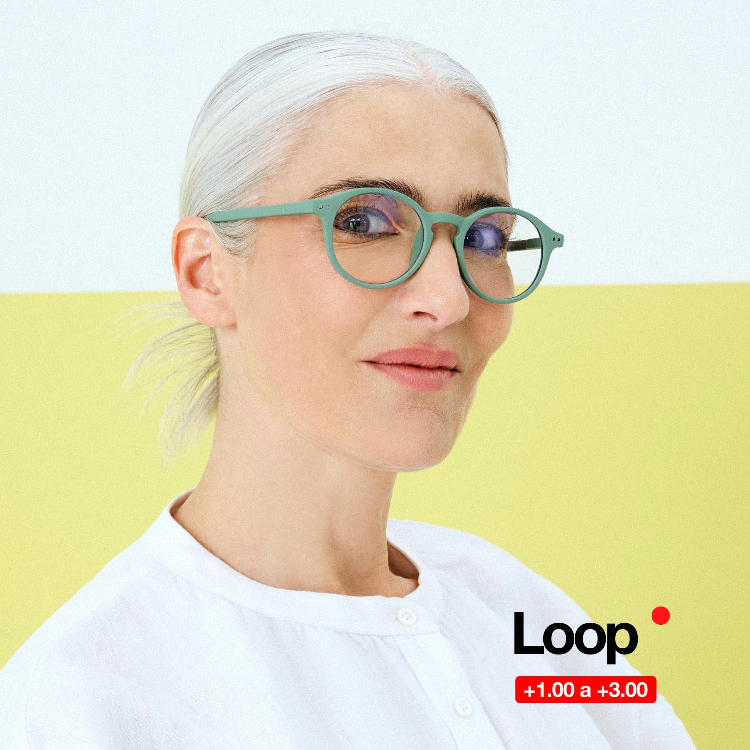 B+D Reading Glasses - Flexible PC Frame with Soft Touch - Comfortable Loop Readers +1.50 Strength - Perfect for Reading, Crafts & Computer Work (Black)