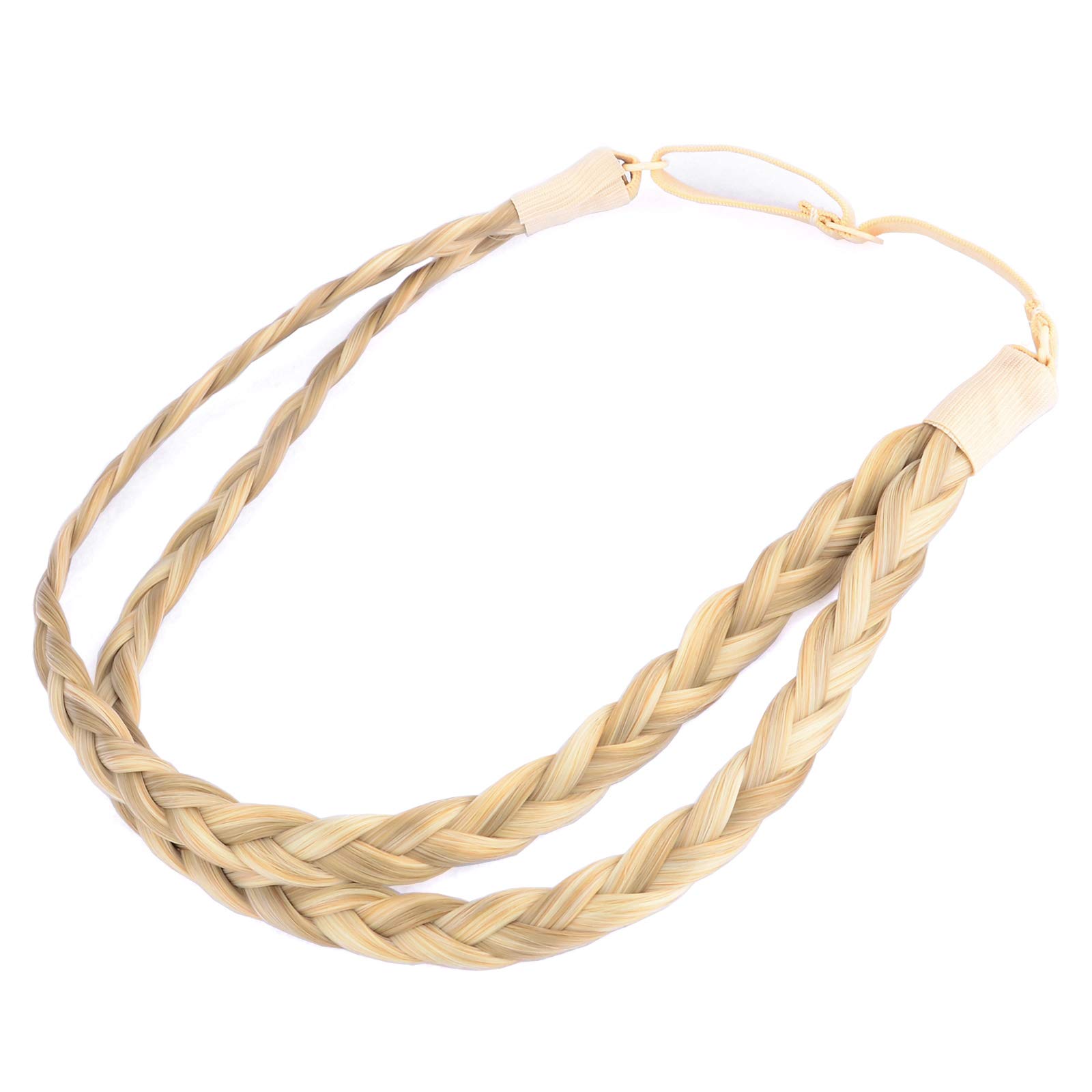 Double Three Strands Braid Headband - Synthetic Hair Plait Headband for Women | Hair Accessories for Everyday Wear, Parties & Special Occasions (Buttered Toast Color)