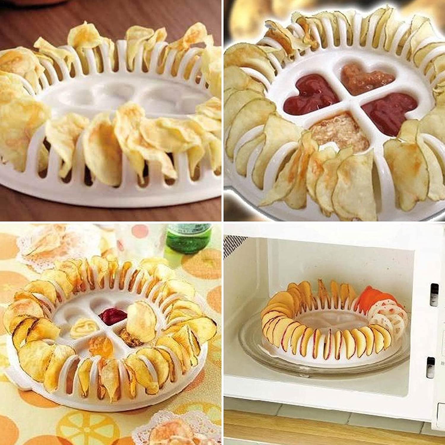 Healthy Microwave Potato Chip Maker - Oil-Free, BPA-Free Home Snack Maker for Easy, Low-Mess, Homemade Fat-Free Chips - Perfect for Keto, Vegan & Healthy Snacking at Home
