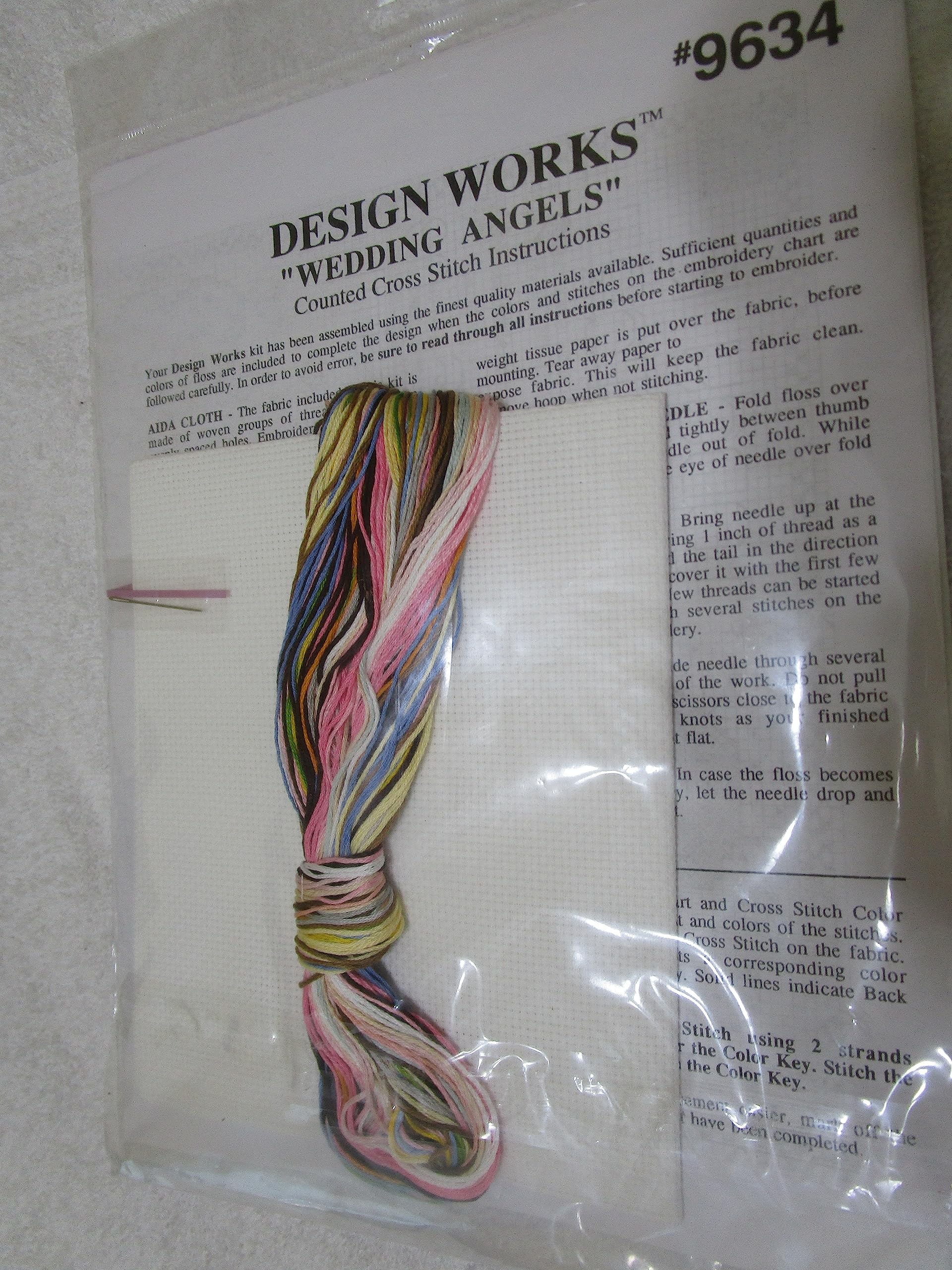 Design Works Counted Cross Stitch Kit - Wedding Angels Embroidery Set for DIY Home Decor, Wedding Gifts & Craft Projects