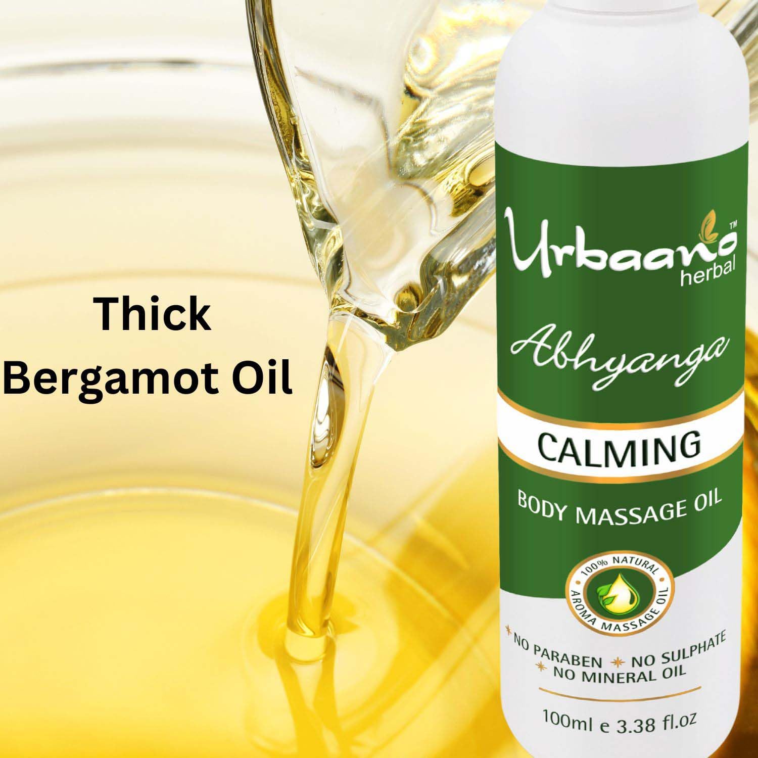 Urbaano Herbal Body Massage Oil for Stress Relief & Skin Firming - Ayurvedic Abhyanga Slimming Treatment to Reduce Cellulite, Calming & Skin-Friendly - 100ml | Perfect for Relaxation, Spa Days & Home Self-Care Routines