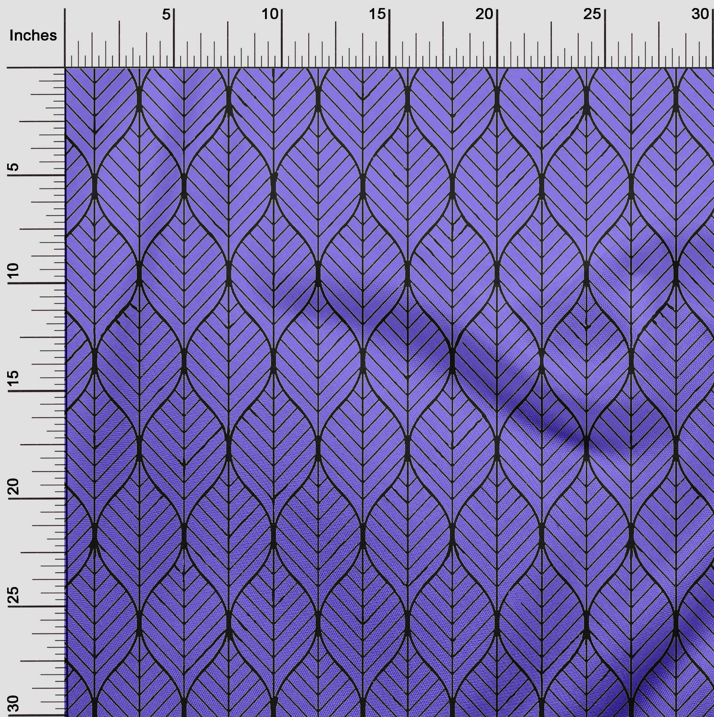 oneOone Polyester Spandex Fabric - Medium Purple Geometric Ogee Print Dress Material (56 Inch Wide) | Perfect for DIY Dresses, Skirts & Home Decor Projects