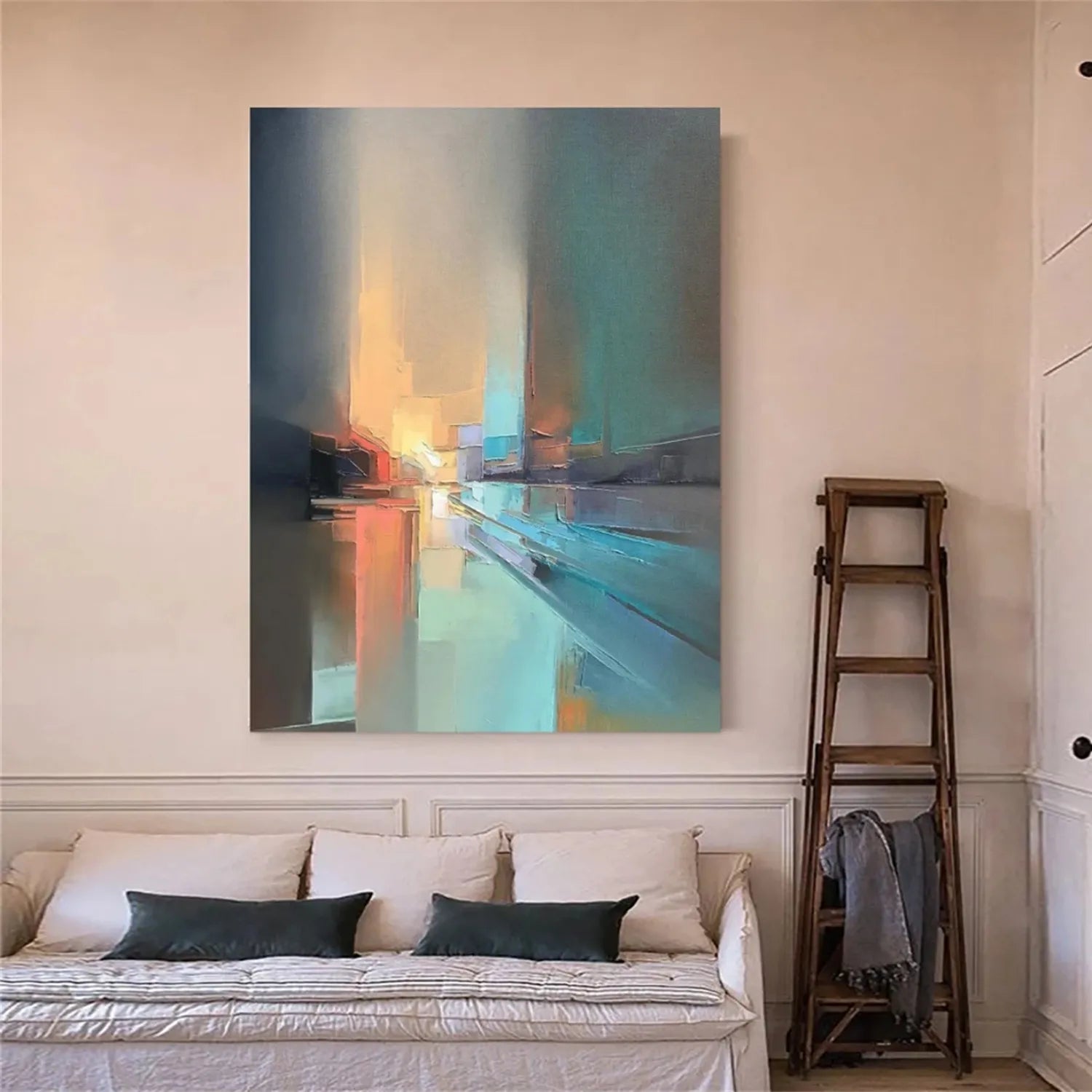 Abstract Painting #AB 204 - Modern Wall Art for Living Room, Bedroom & Office Decor | Large Canvas Artwork for Home & Commercial Spaces
