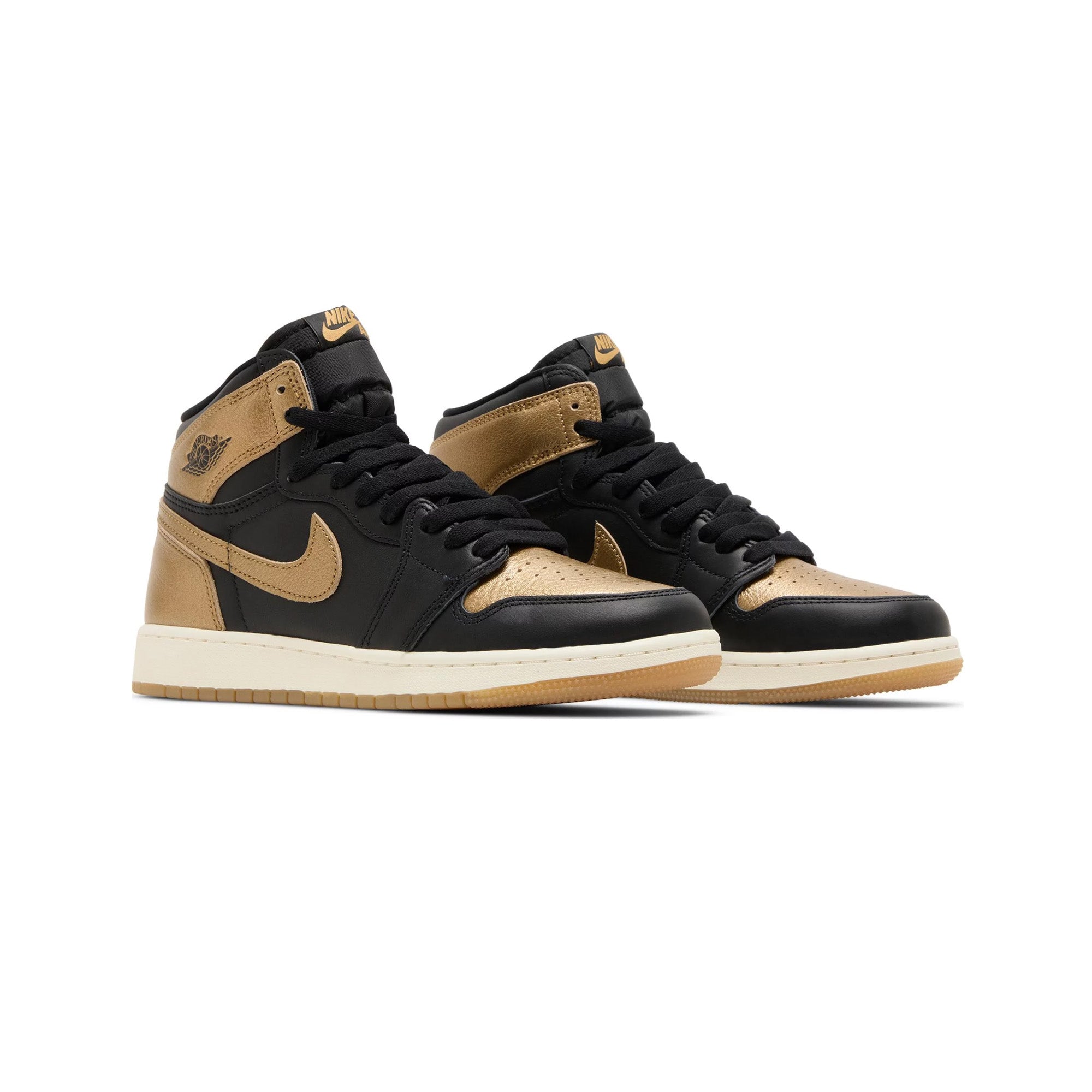 Air Jordan 1 Retro High OG 'Black Metallic Gold' GS Sneakers (2024) - Classic Basketball Shoes for Women & Girls - Perfect for Streetwear, Casual Outfits & Sneaker Collectors