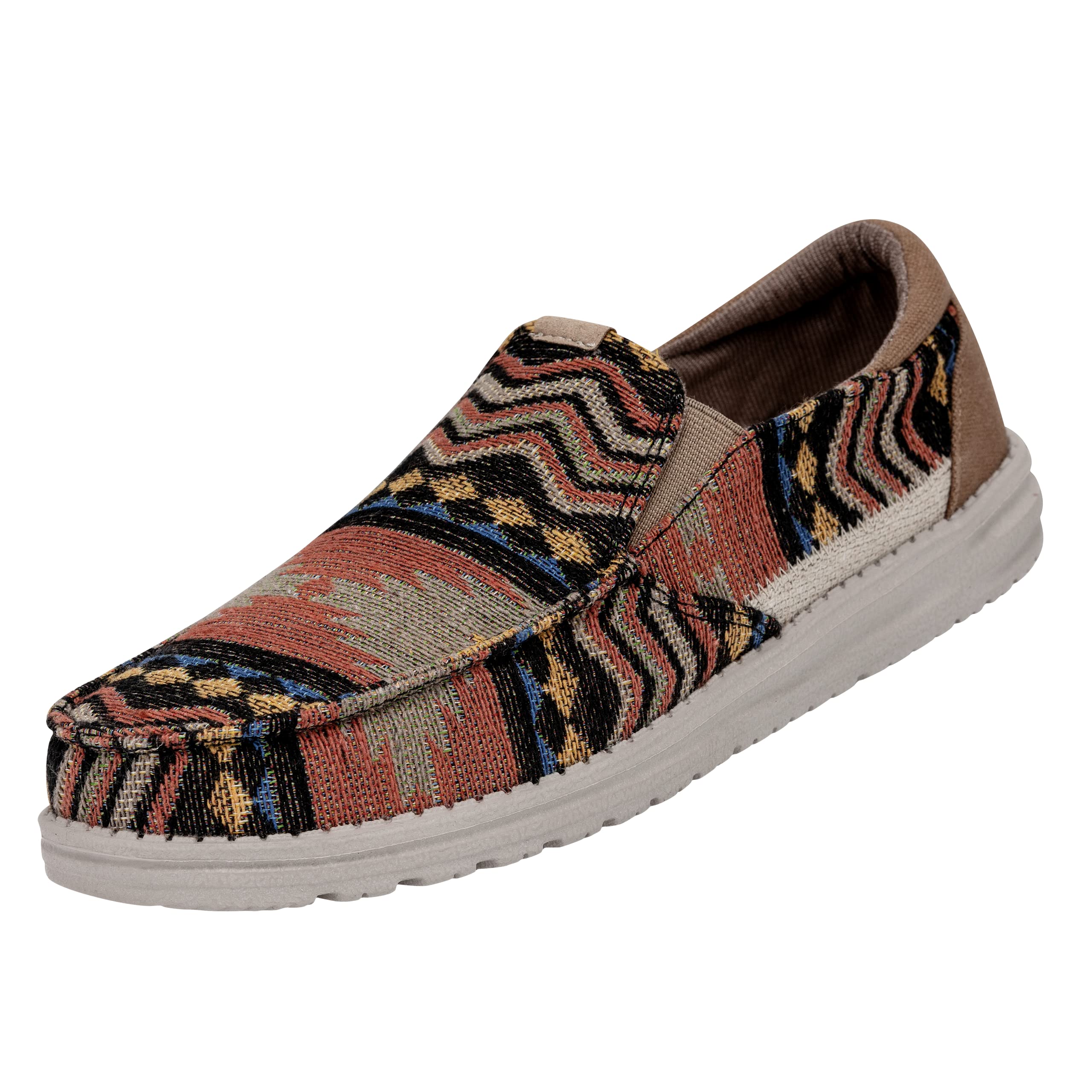 Hey Dude Men's Thad Chambray Casual Shoes - Lightweight & Comfortable Slip-On Loafers for Walking, Travel & Everyday Wear