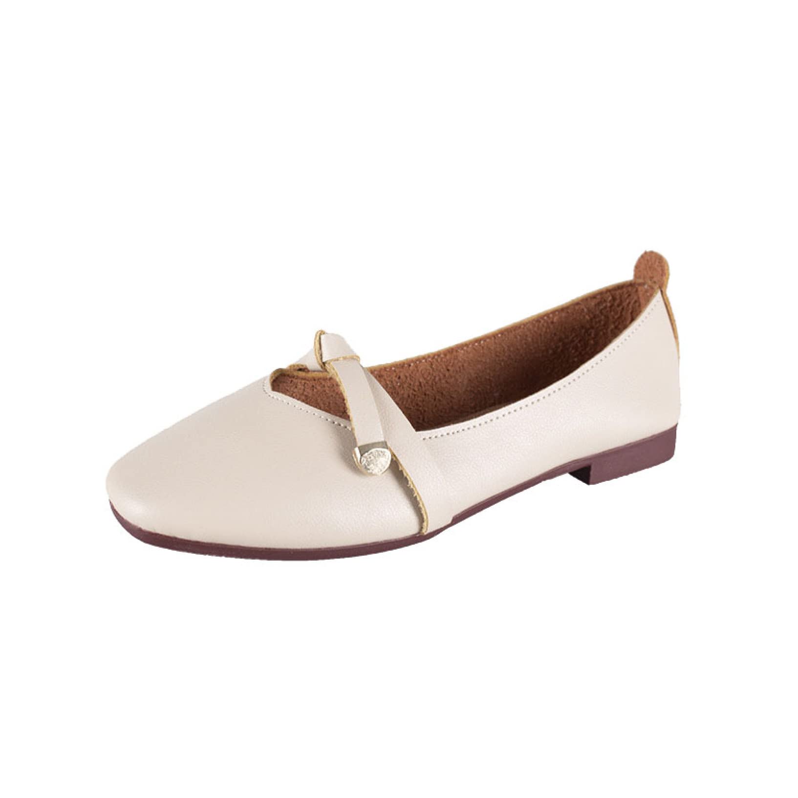 Women's Lightweight PU Square Toe Loafers - Stylish Bow-Knot Slip-On Flats for Everyday Wear | Perfect for Office, Casual Outings & Travel