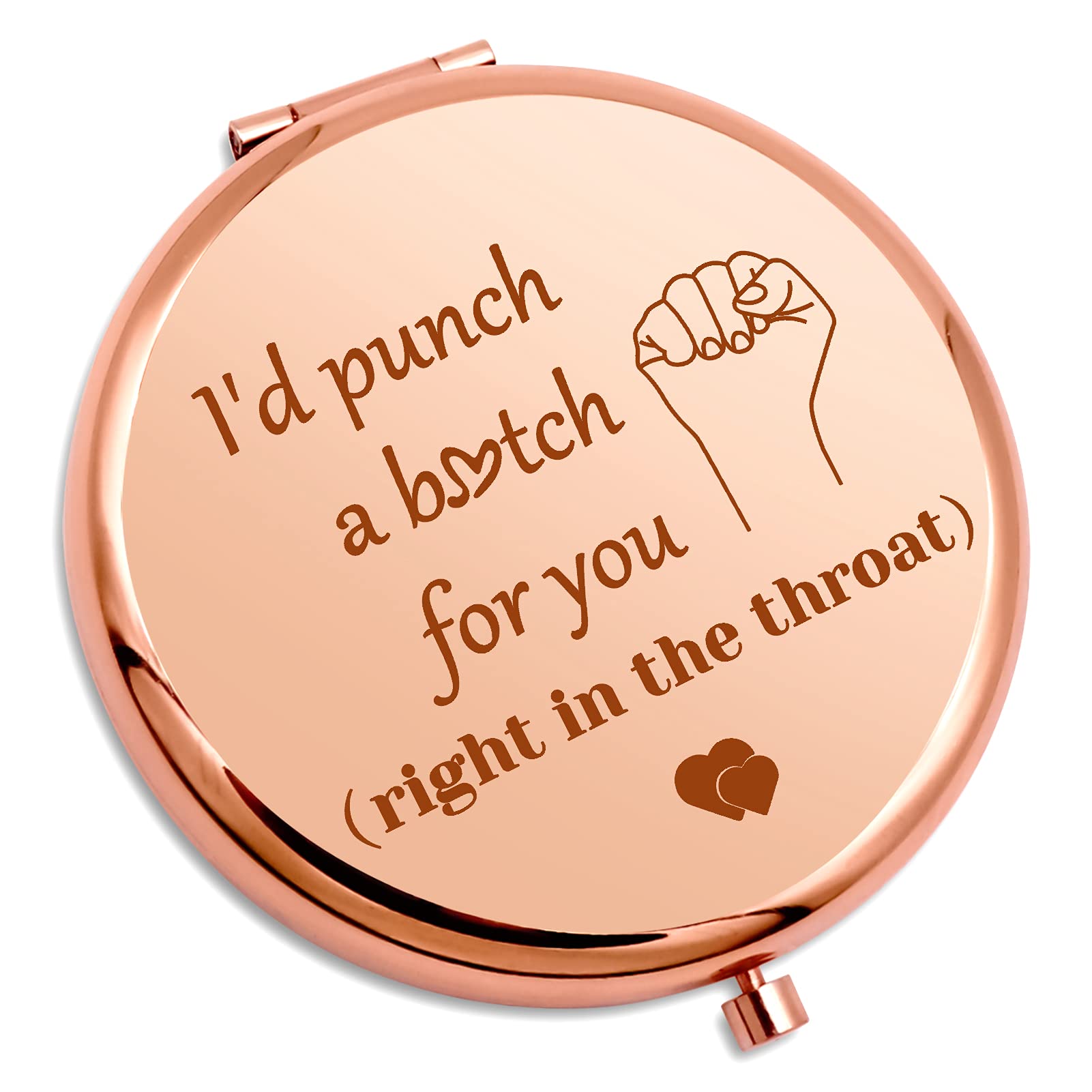 Funny Compact Makeup Mirror for Women - Best Sister & Friendship Gift for Birthday, Mother's Day, Wedding & Graduation - Portable Travel Mirror with Cute Design - Perfect for Makeup Touch-ups, Dorm Room Decor & Gift Giving Occasions