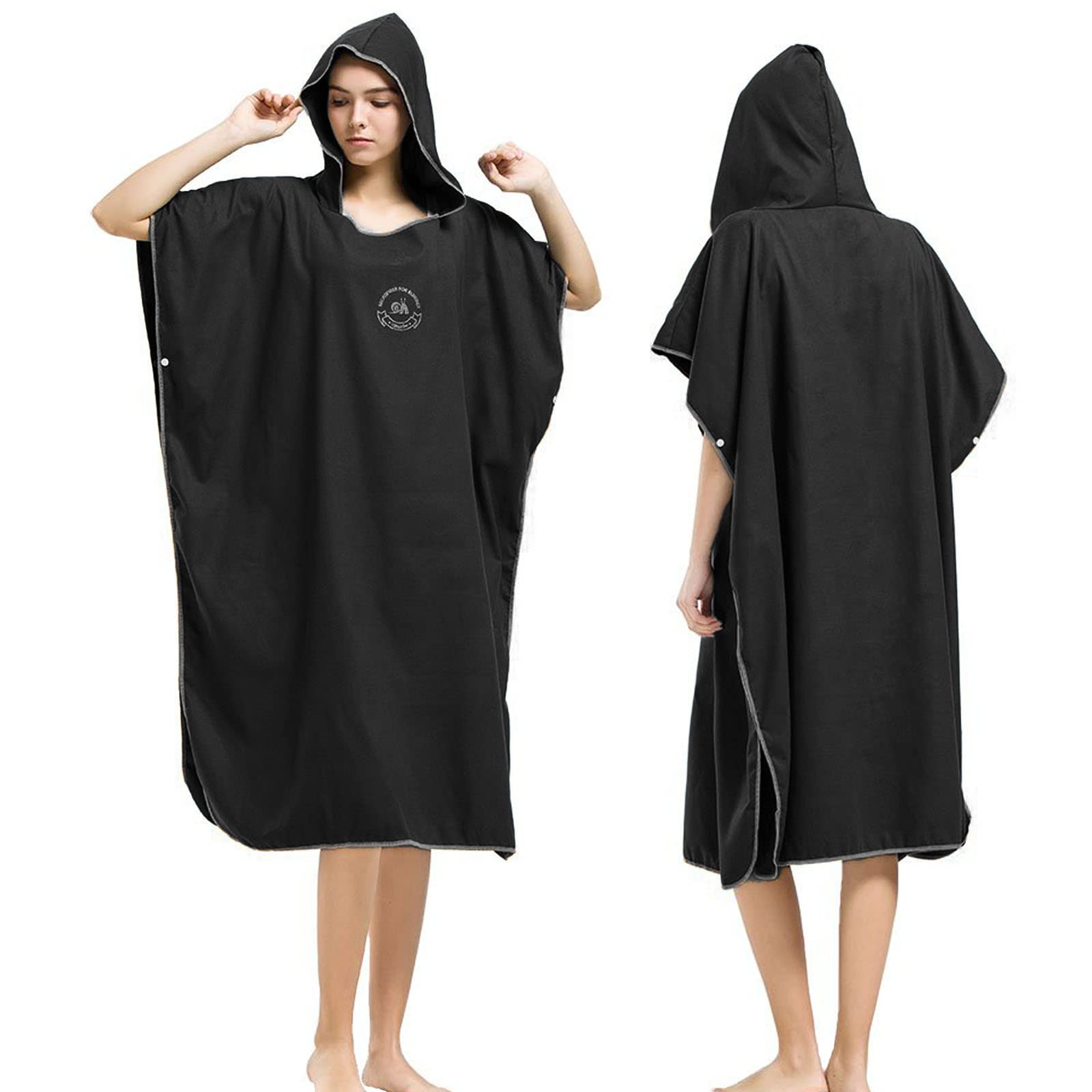 Hiturbo Microfiber Surf Poncho - Quick Dry Wetsuit Changing Robe with Hood, Perfect for Pool, Swim, Beach, and Outdoor Adventures