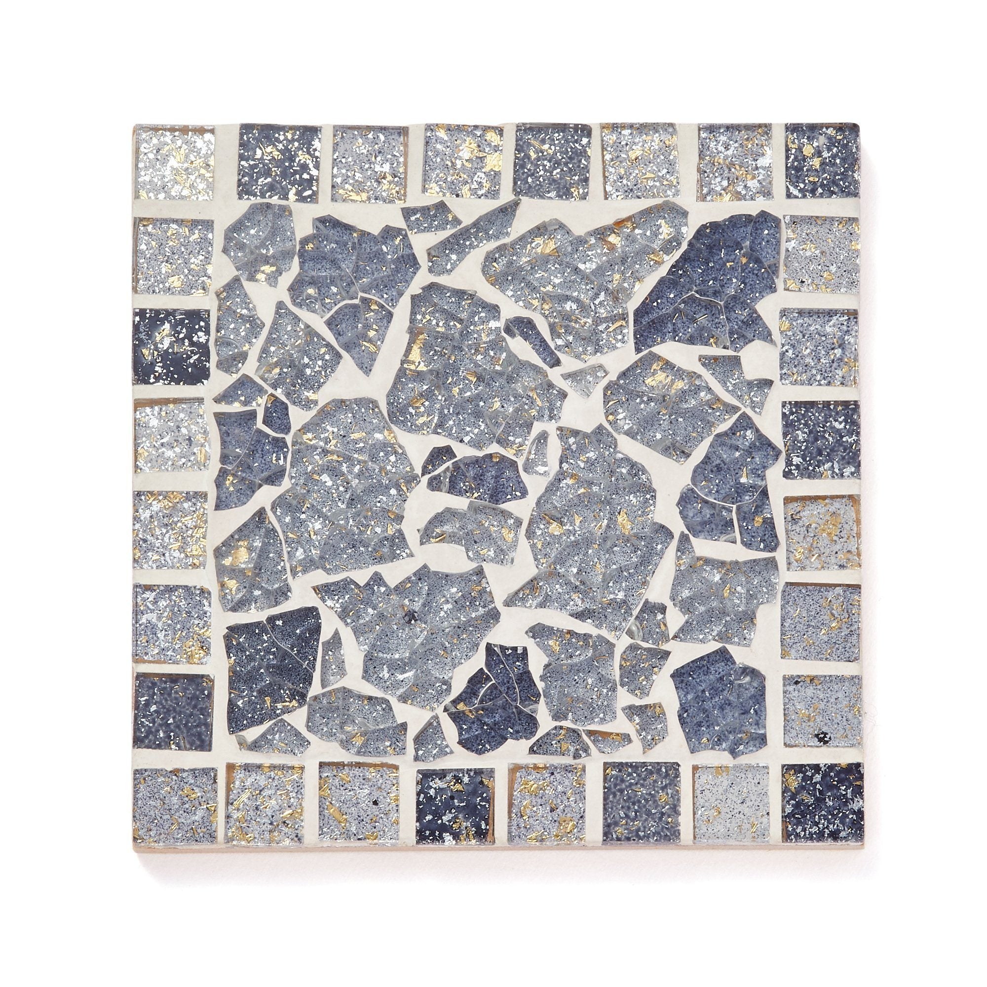 Aureole Square Coasters Set of 3 - Premium Gray Stone Drink Coasters for Coffee Table, Bar, and Home Decor - Perfect for Parties, Dining, and Office Use