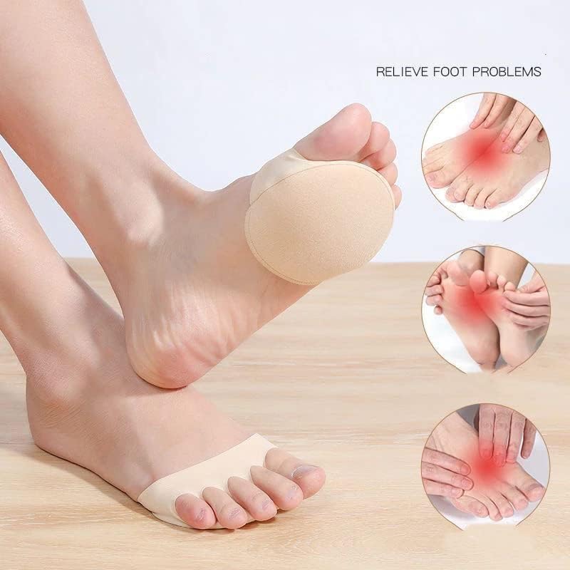 Prishva® Women's Forefoot Pads for High Heels - Non-Slip Toe Socks, Reusable Ball of Foot Cushions with Honeycomb Fabric, Metatarsal Pads & Invisible Forefoot Socks for All-Day Comfort - Perfect for Work, Parties and Special Occasions