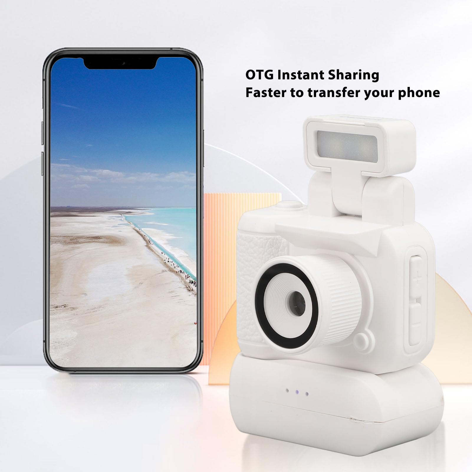 Lazmin112 Mini DV Camera - 1080P HD Small Video Camera with Flashlight, 1.44in Micro DVR Camcorder | Keychain Video Recorder for Kids, Students & Vlogging | Perfect for Home Movies, School Projects & Travel Videos (White)