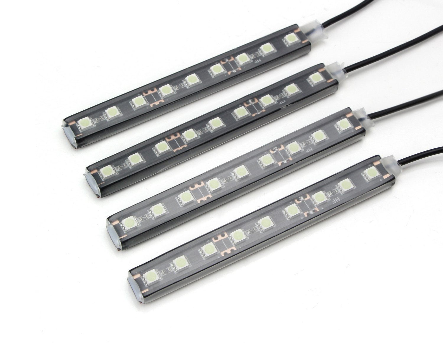 4-Piece Ice Blue LED Ambient Lighting Kit for Car Interior - 5V USB Powered - Enhance Your Vehicle's Mood Lighting for Night Driving & Custom Decoration