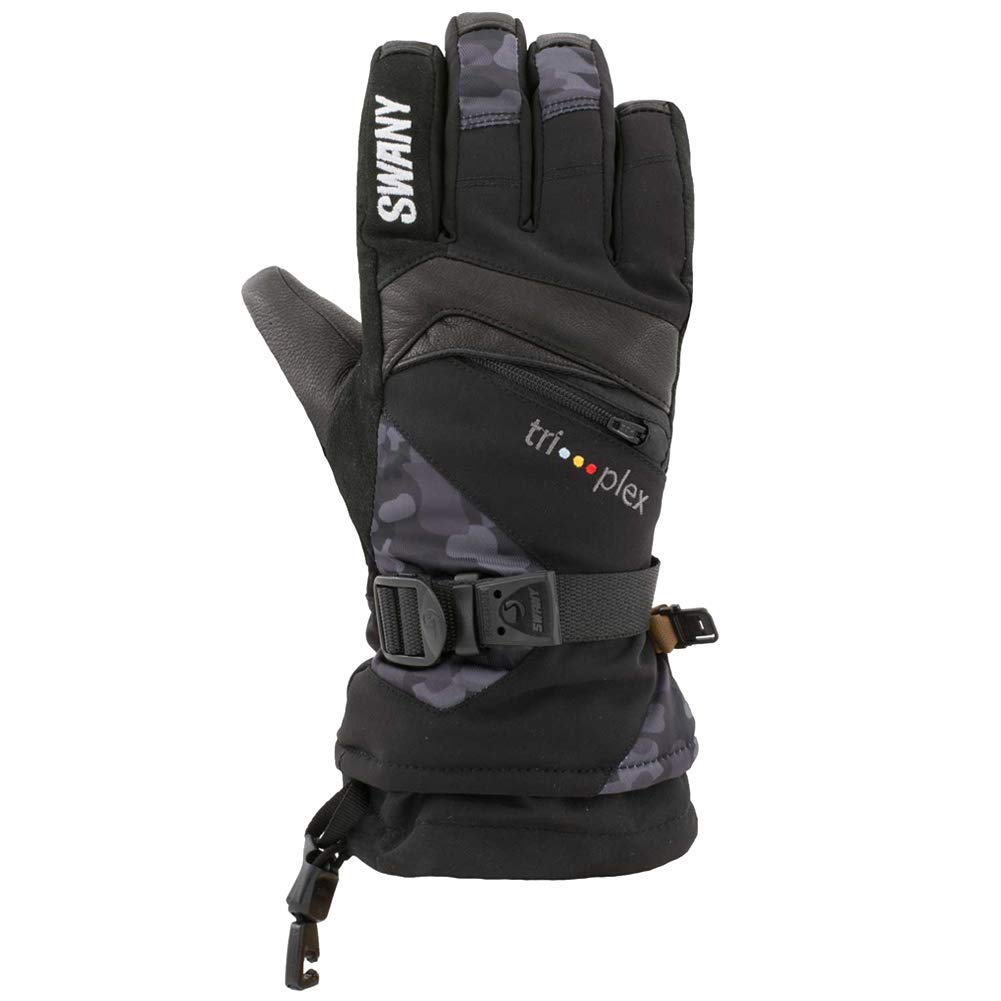 Swany Junior X-Change Sports Gloves - Moisture-Wicking, Quick-Drying, Warm & Durable Leather Winter Gloves for Kids - Perfect for Skiing, Snowboarding & Outdoor Winter Activities