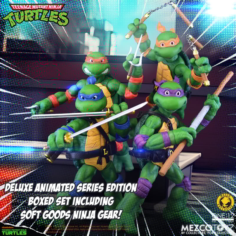 Teenage Mutant Ninja Turtles Deluxe Animated Series Action Figure - Mezco One:12 Collective - Collectible TMNT Toy for Fans & Display - Perfect for Gifts, Collections & Home Decor