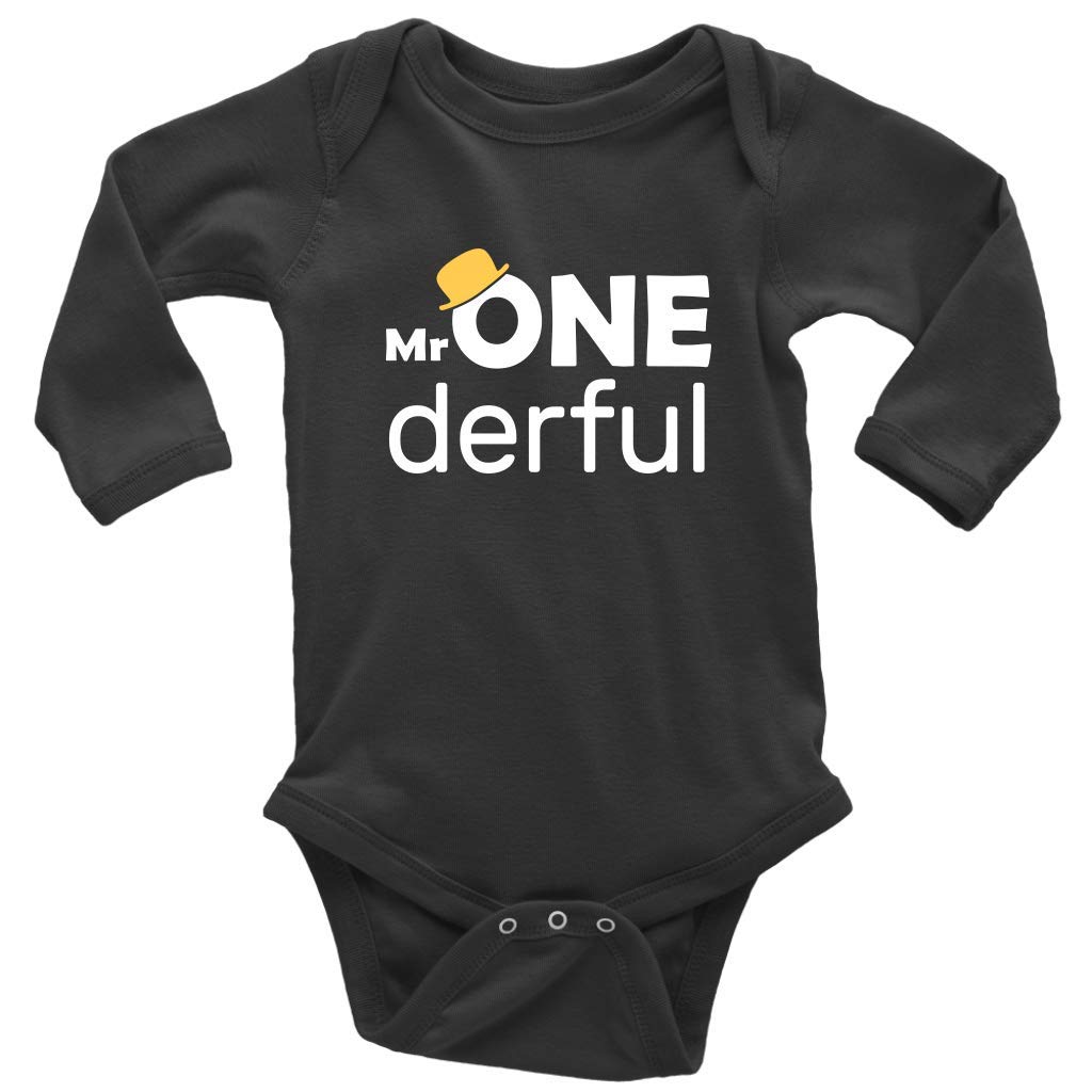 Mr Onederful First Birthday Outfit for Boys - Cute 1st Birthday Long Sleeve Bodysuit for One Year Old Baby | Perfect for Birthday Photos, Cake Smash & Special Celebrations